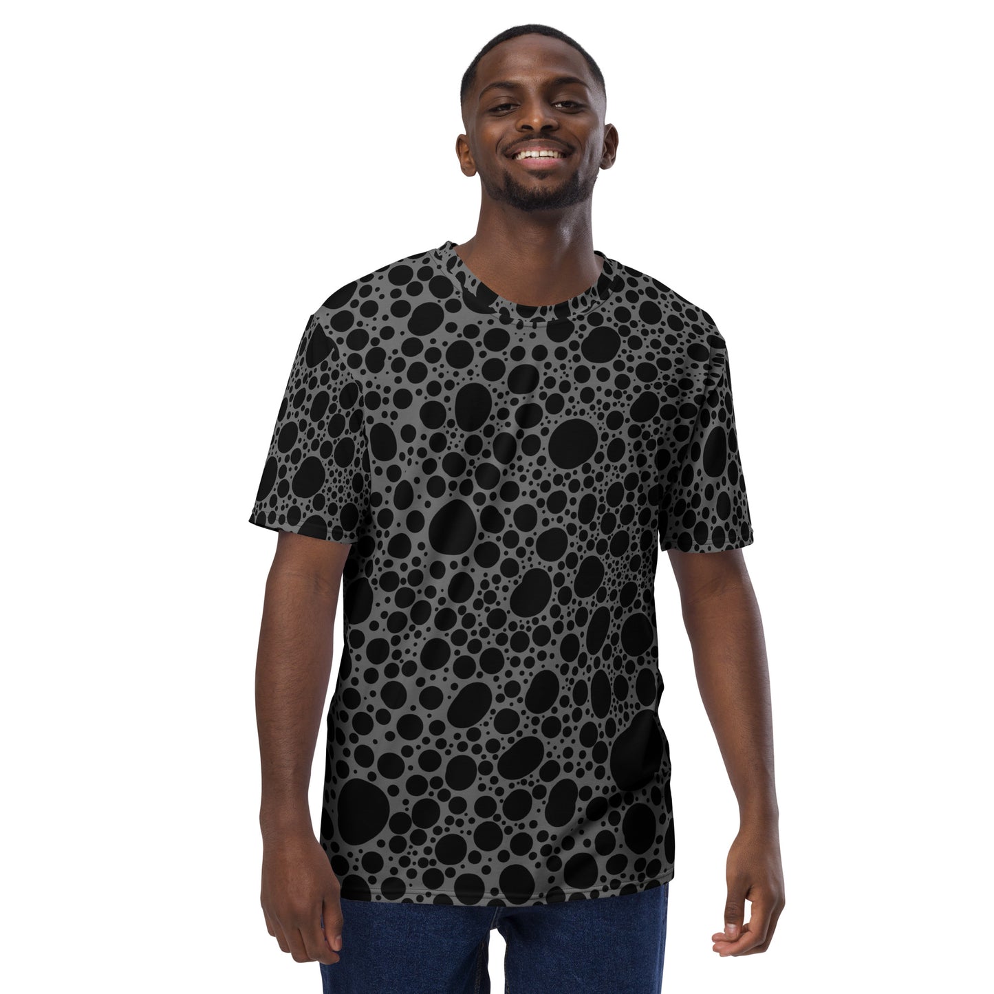 Noir Pointillism on Grey Men's t-shirt