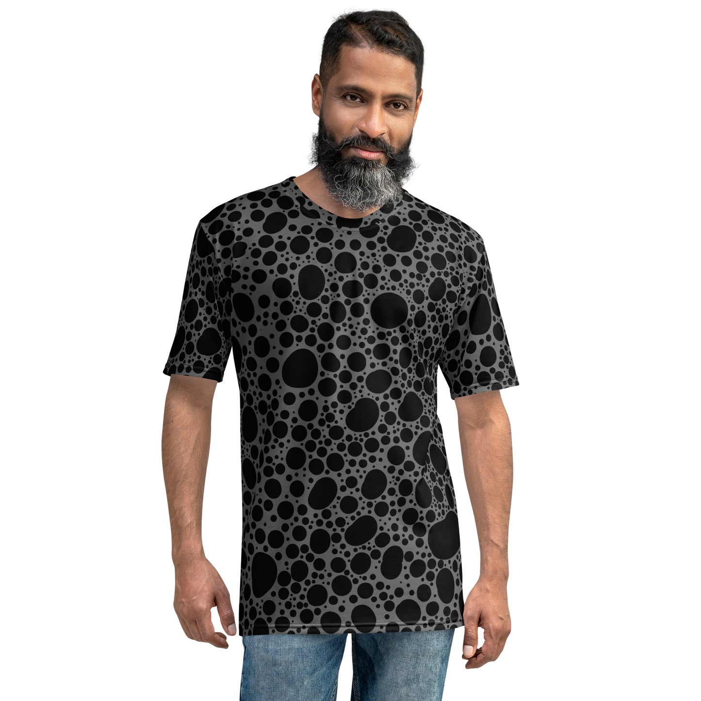 Noir Pointillism on Grey Men's t-shirt