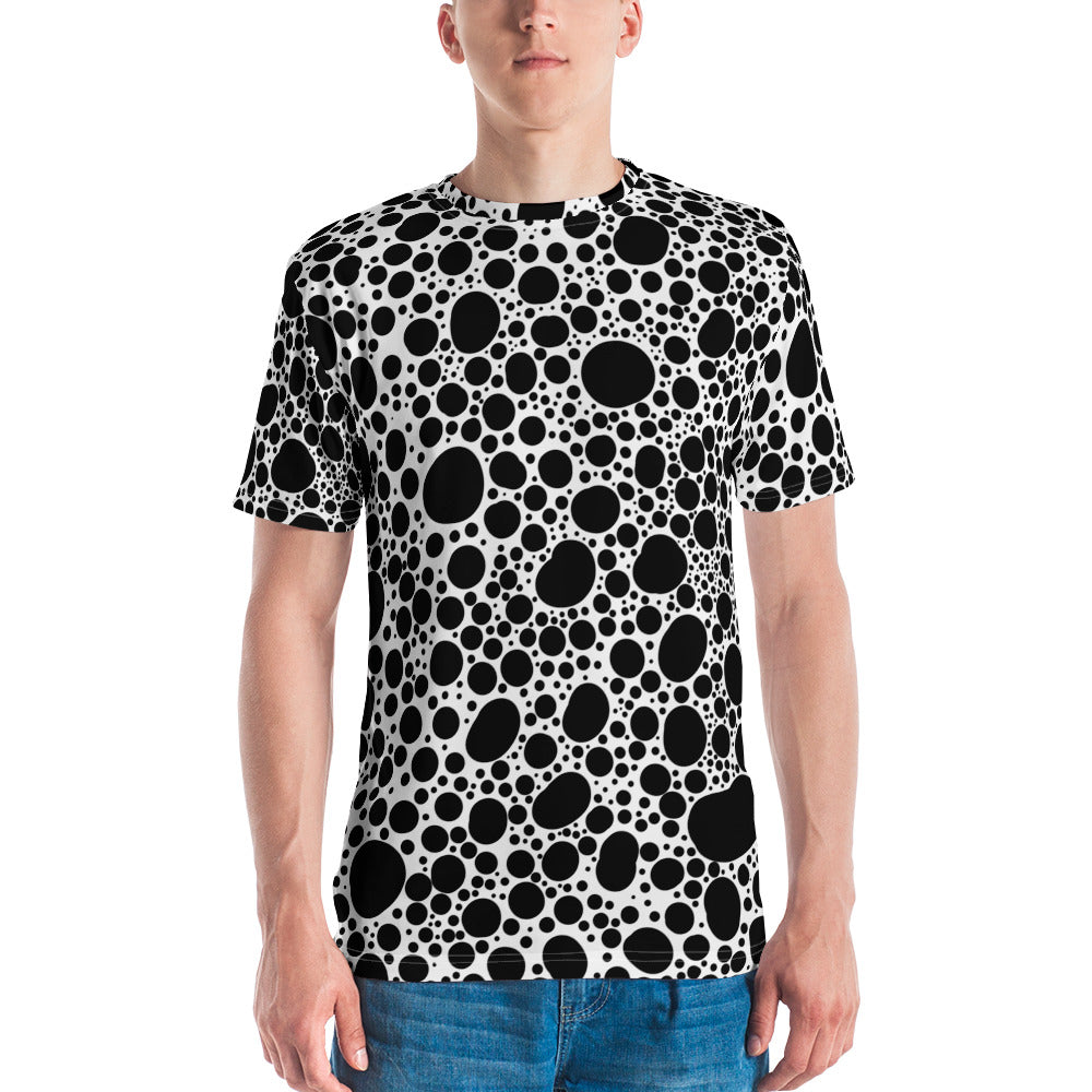 Noir Pointillism on White Men's t-shirt