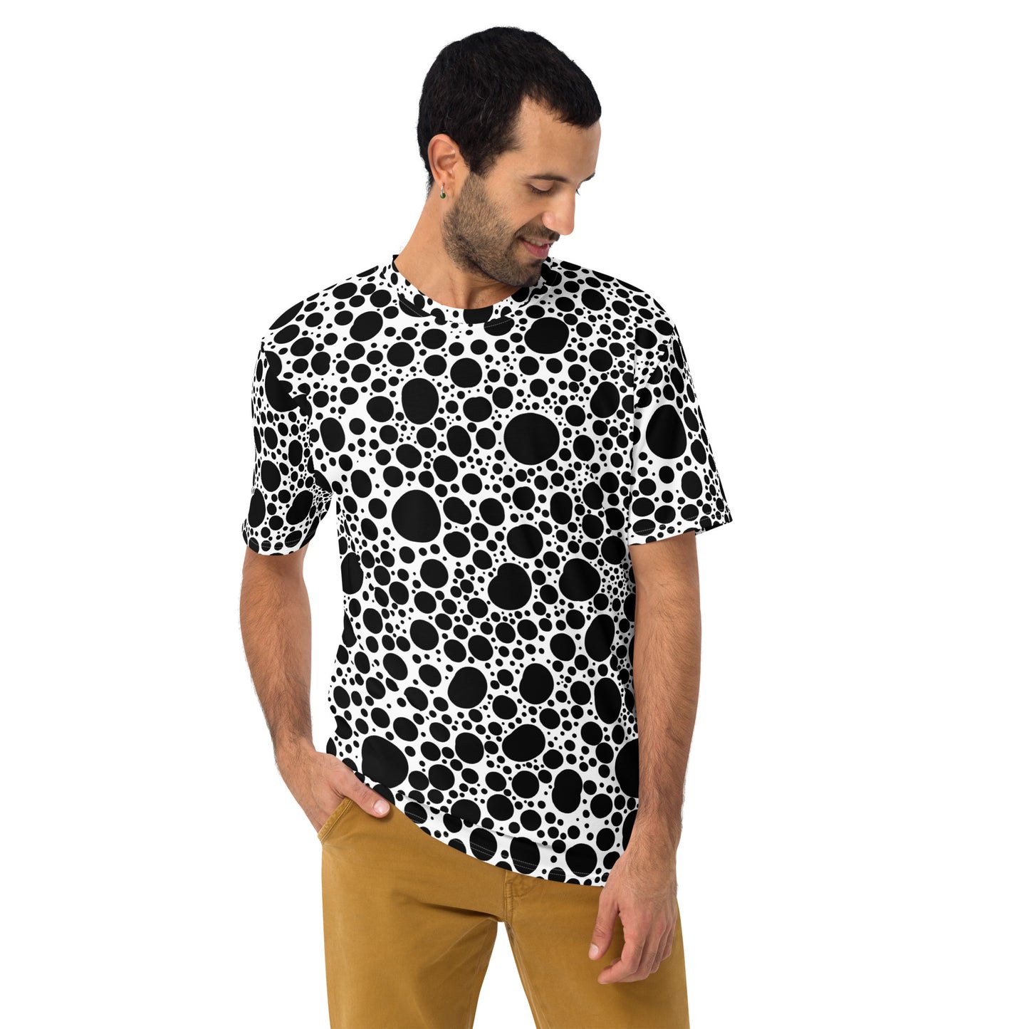 Noir Pointillism on White Men's t-shirt