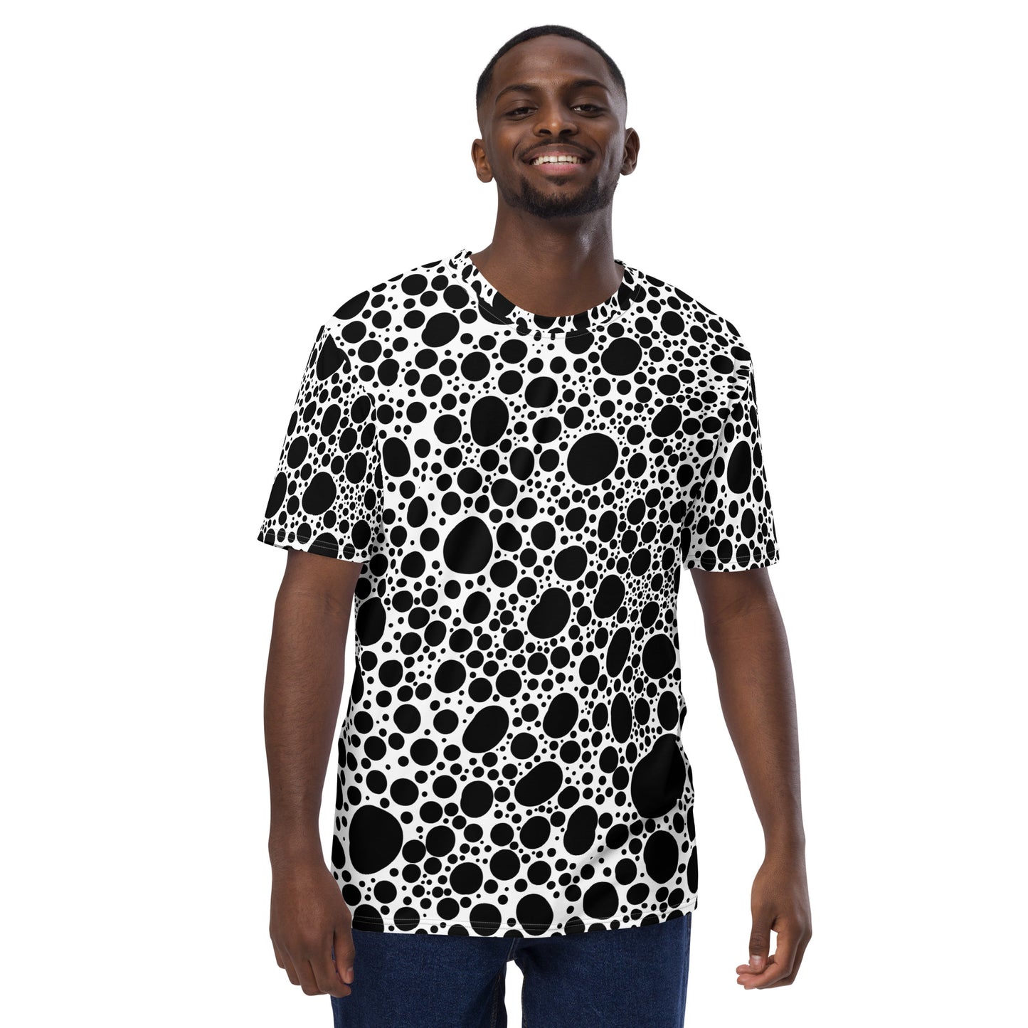 Noir Pointillism on White Men's t-shirt