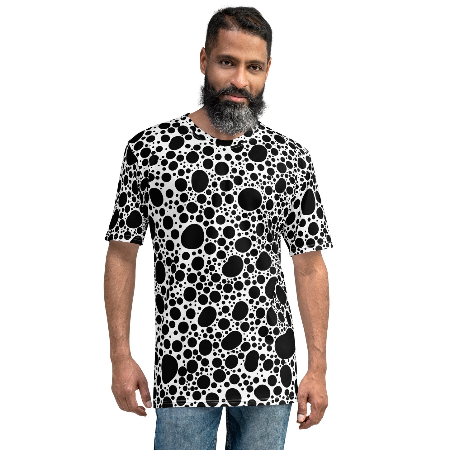 Noir Pointillism on White Men's t-shirt