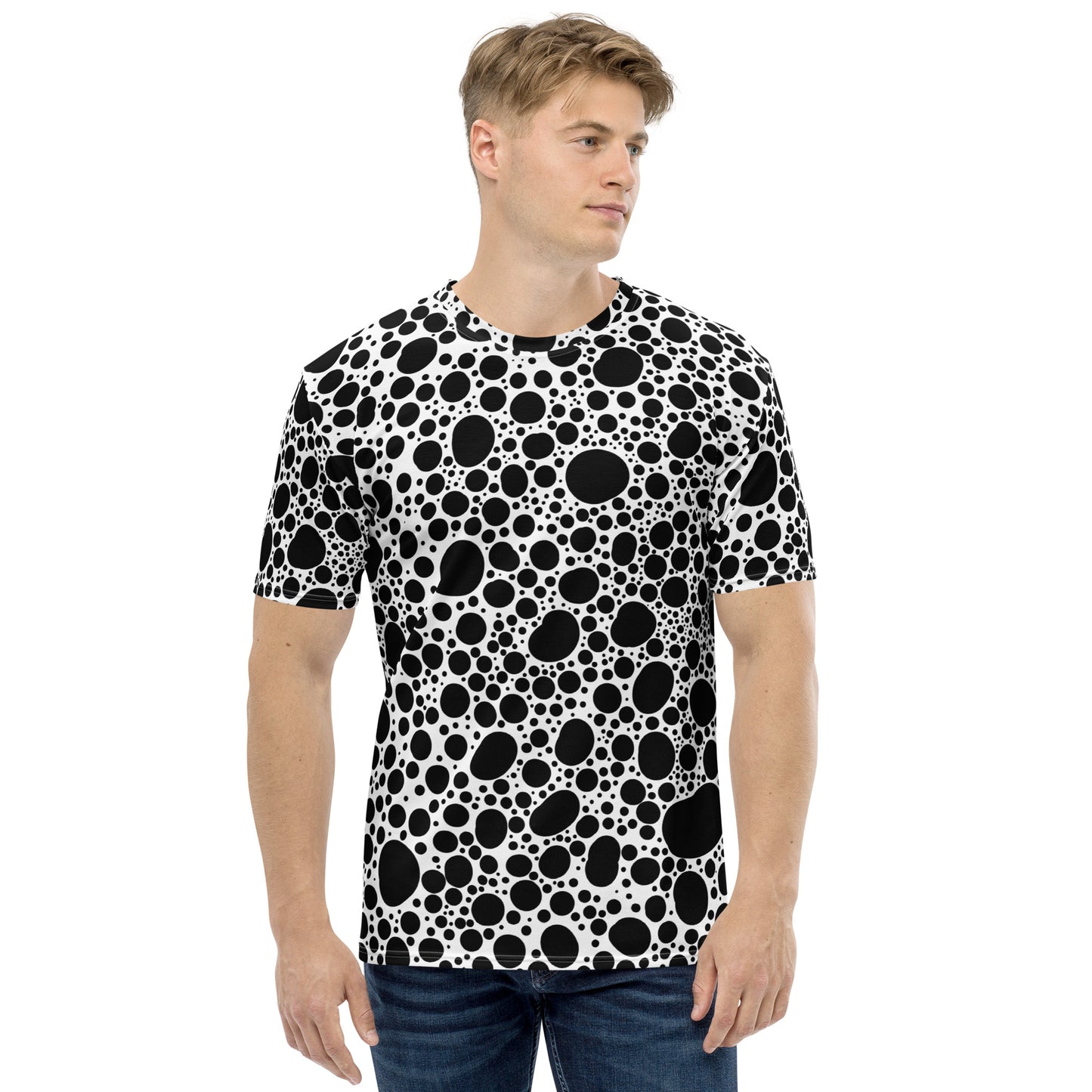 Noir Pointillism on White Men's t-shirt