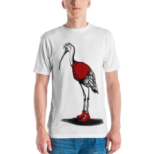 Stork with Roller Skates Men's t-shirt