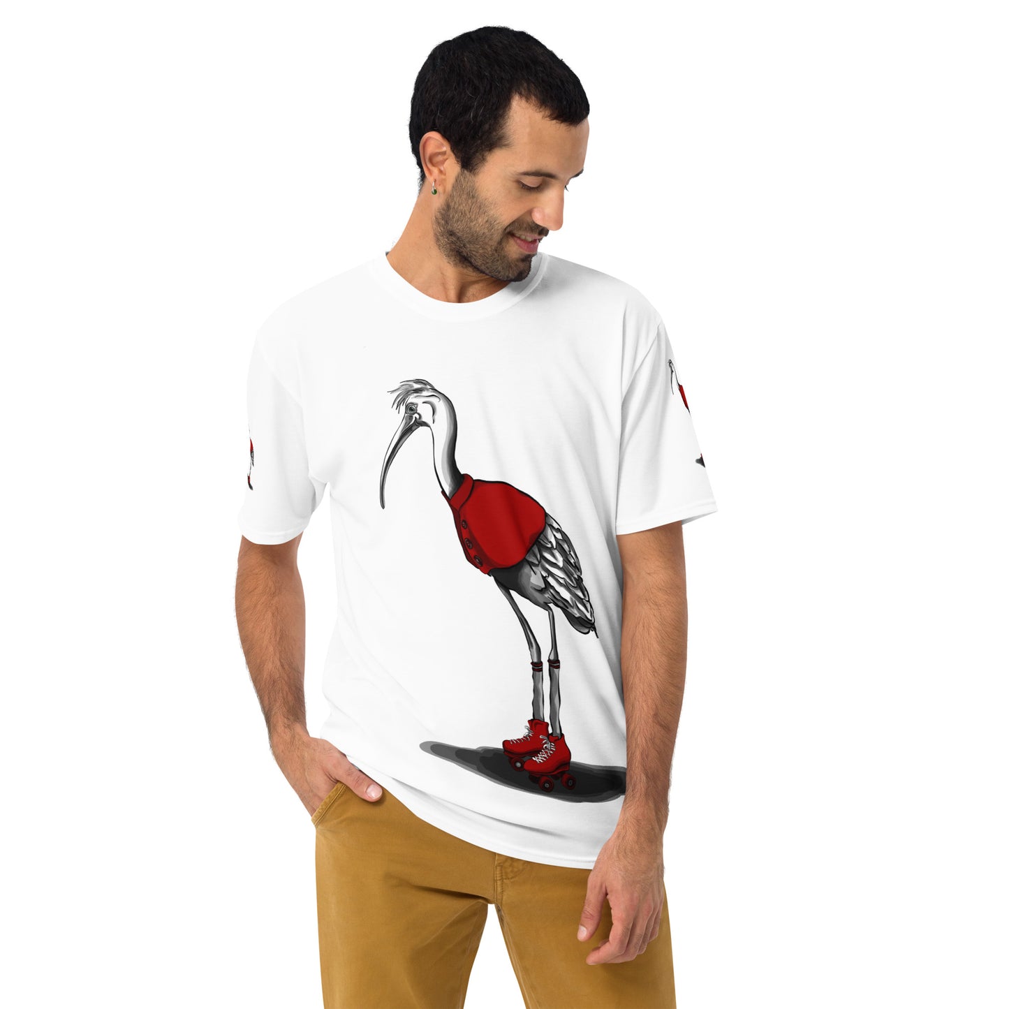 Stork with Roller Skates Men's t-shirt