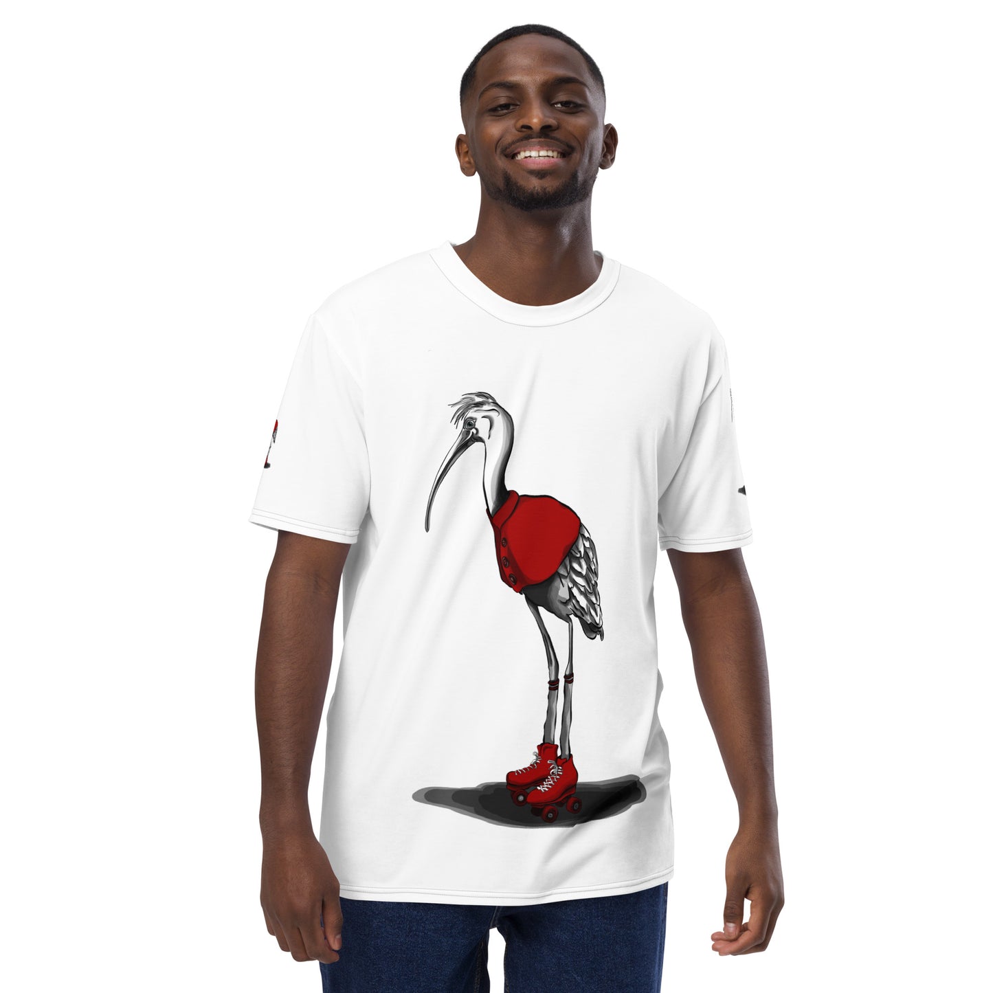 Stork with Roller Skates Men's t-shirt