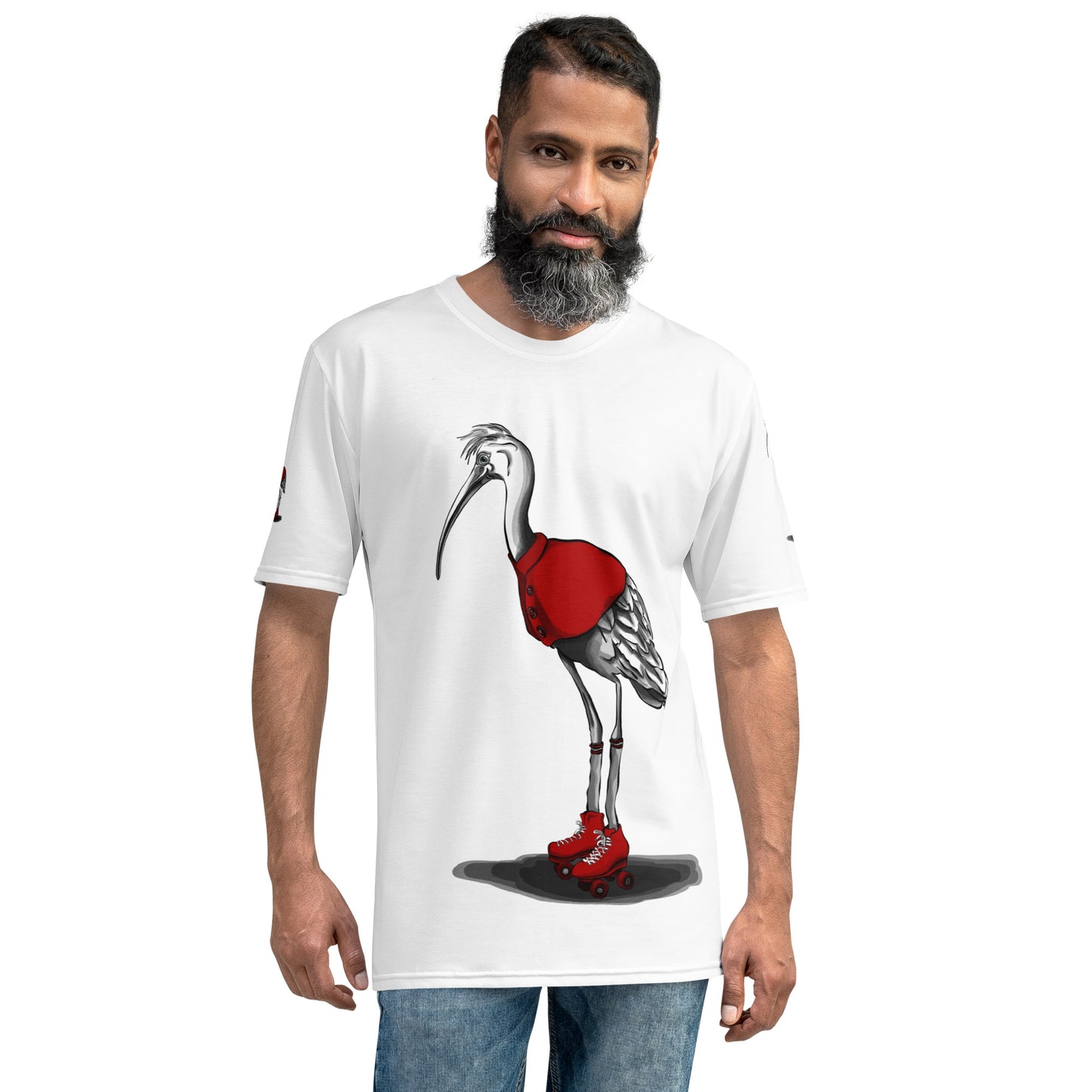 Stork with Roller Skates Men's t-shirt