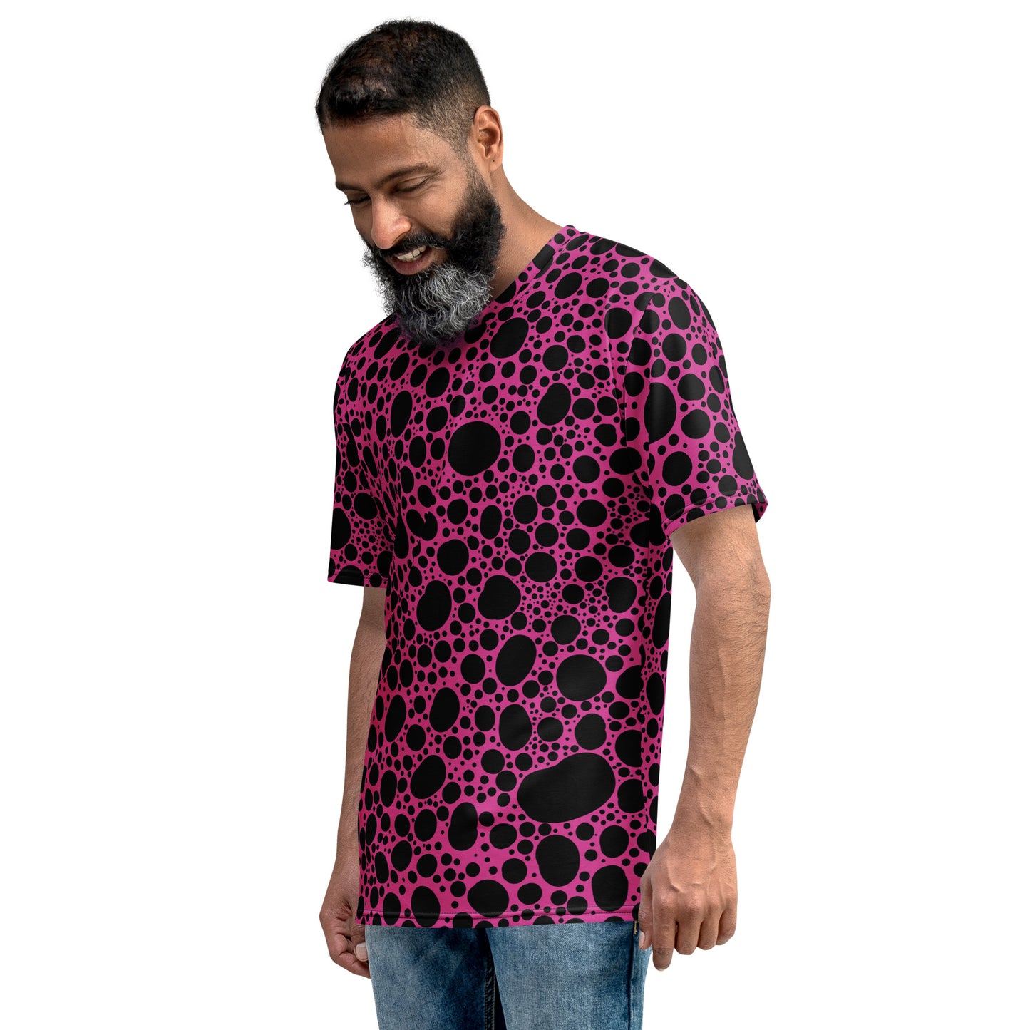 Noir Pointillism on Pink Men's t-shirt