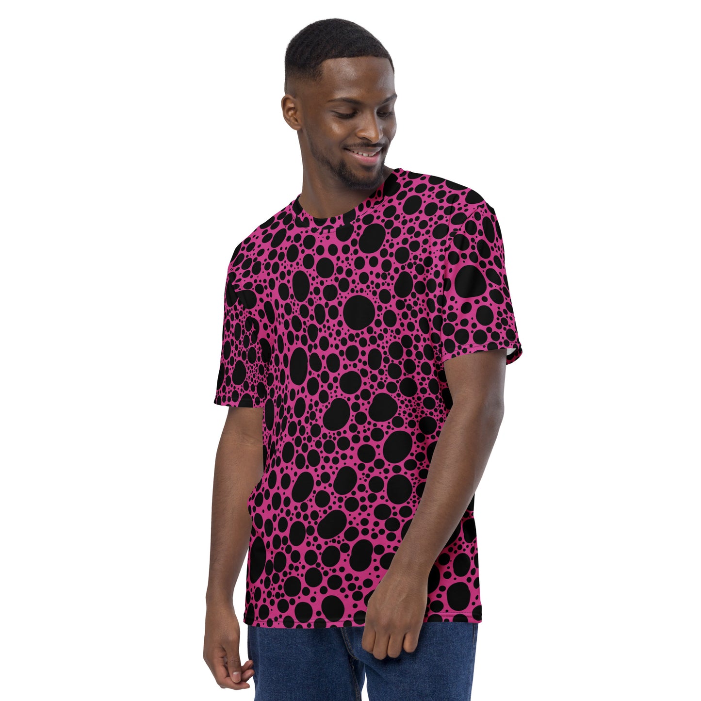 Noir Pointillism on Pink Men's t-shirt