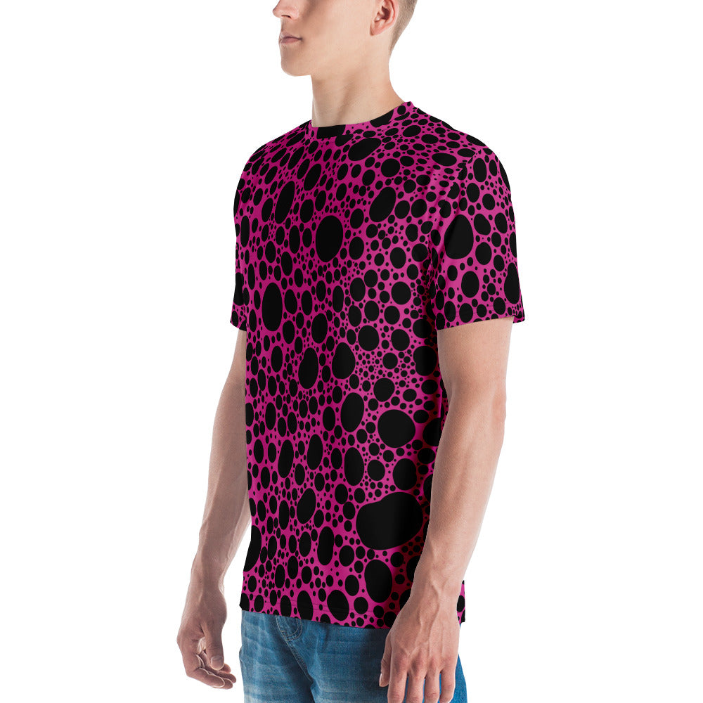 Noir Pointillism on Pink Men's t-shirt