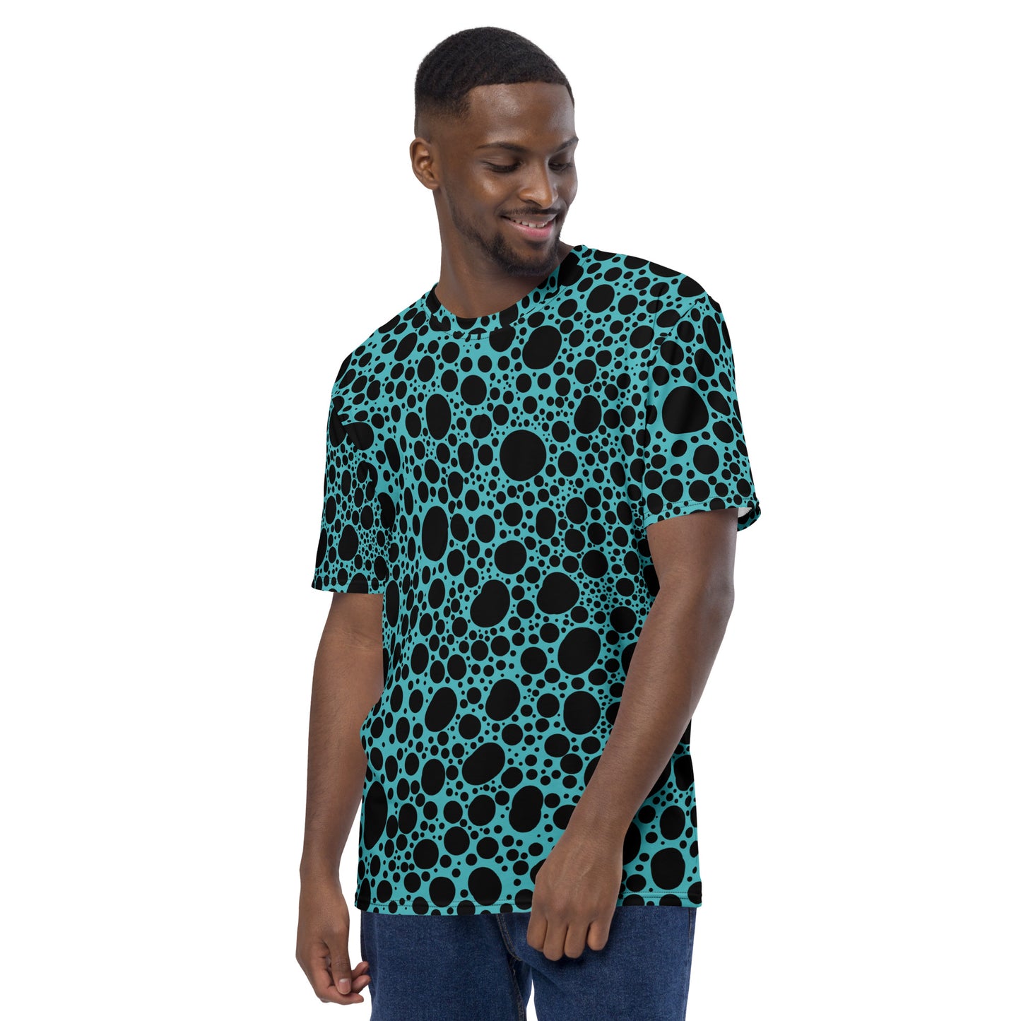 Noir Pointillism on Teal Men's t-shirt