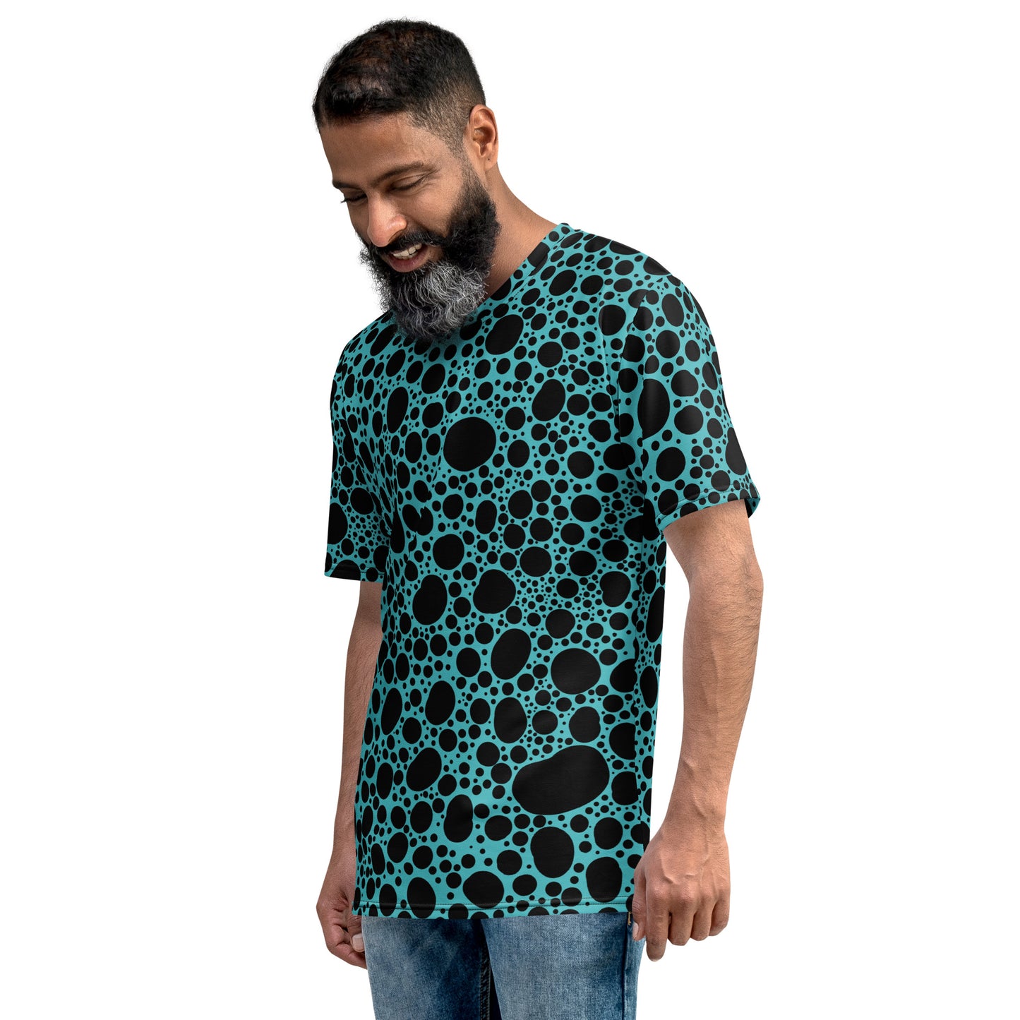 Noir Pointillism on Teal Men's t-shirt