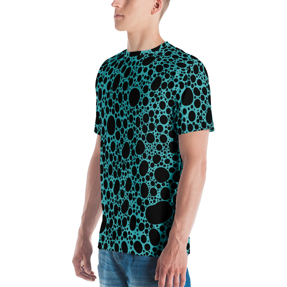 Noir Pointillism on Teal Men's t-shirt