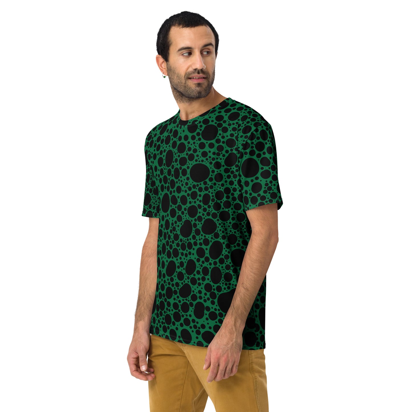 Noir Pointillism on Green Men's t-shirt