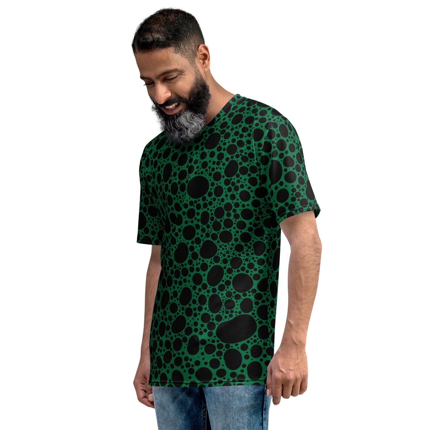 Noir Pointillism on Green Men's t-shirt