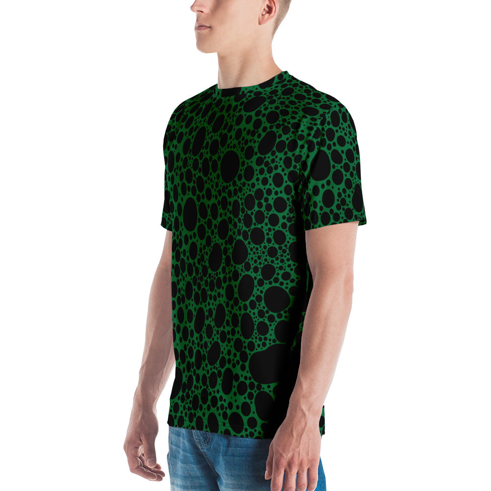 Noir Pointillism on Green Men's t-shirt