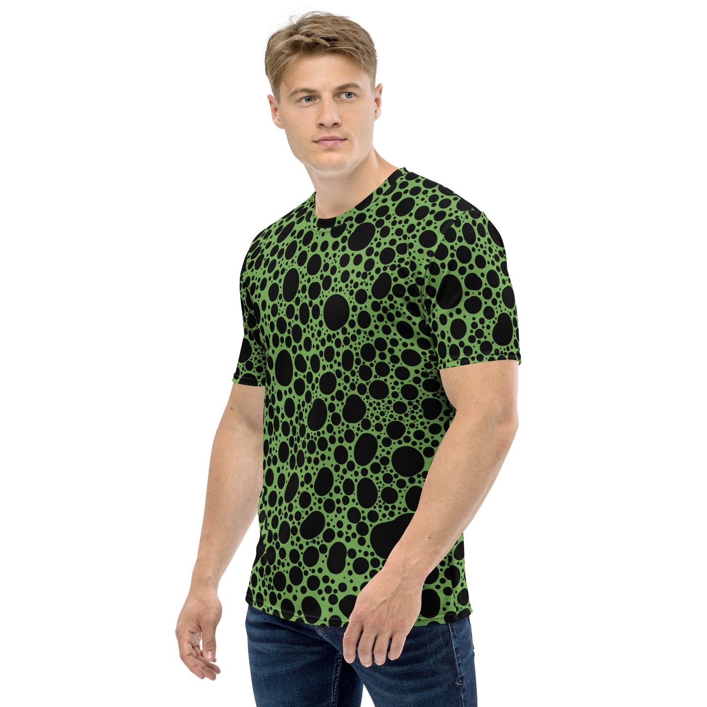 Noir Pointillism on Light Green Men's t-shirt