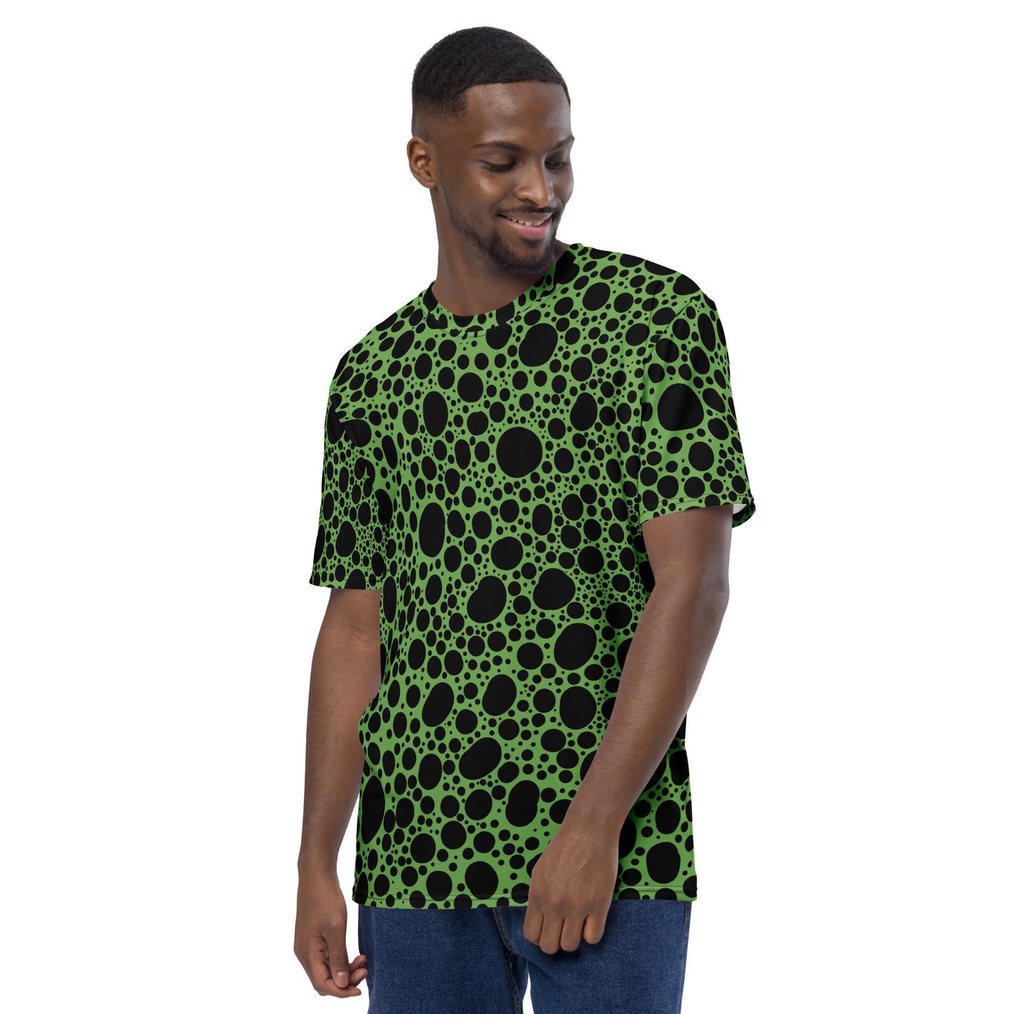 Noir Pointillism on Light Green Men's t-shirt