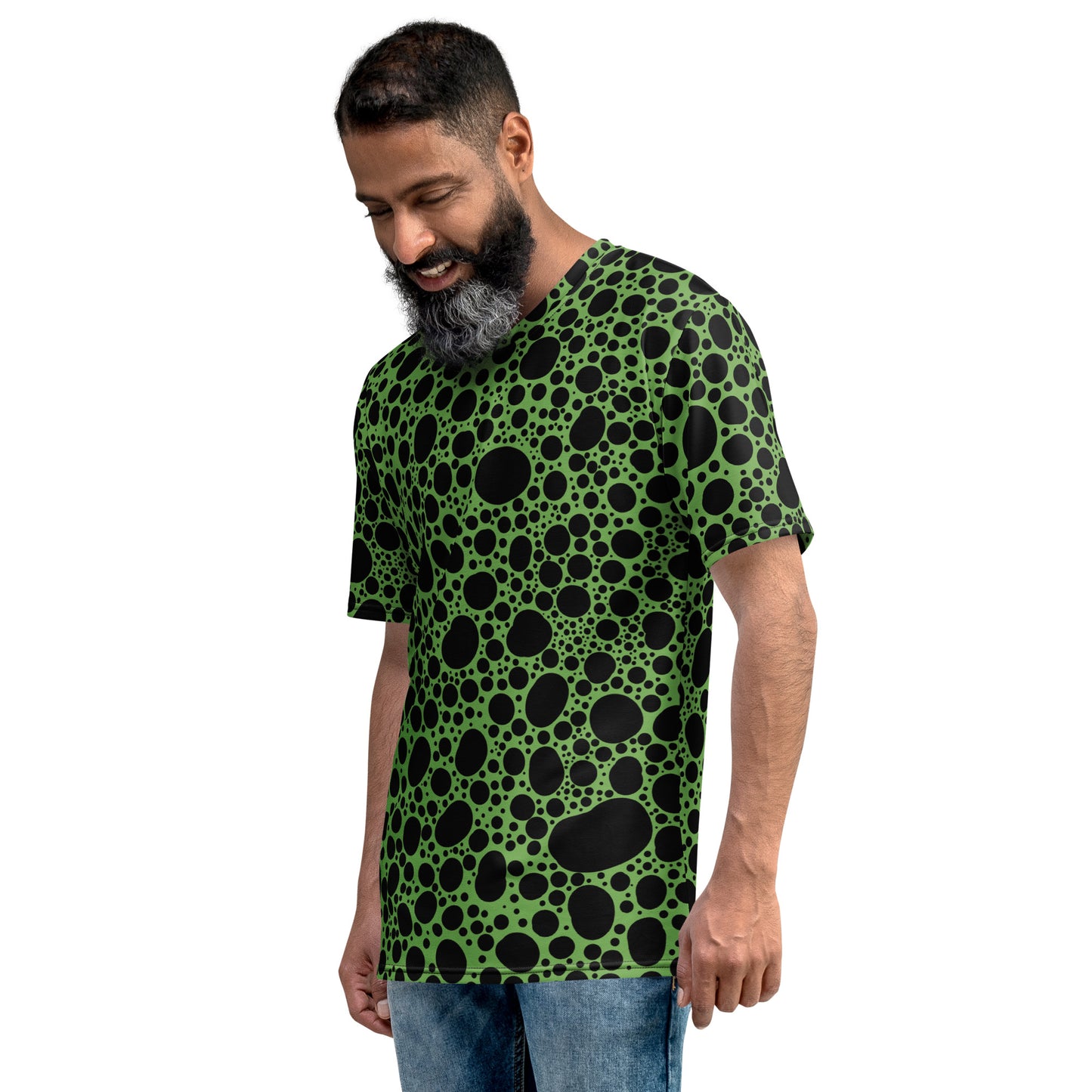 Noir Pointillism on Light Green Men's t-shirt