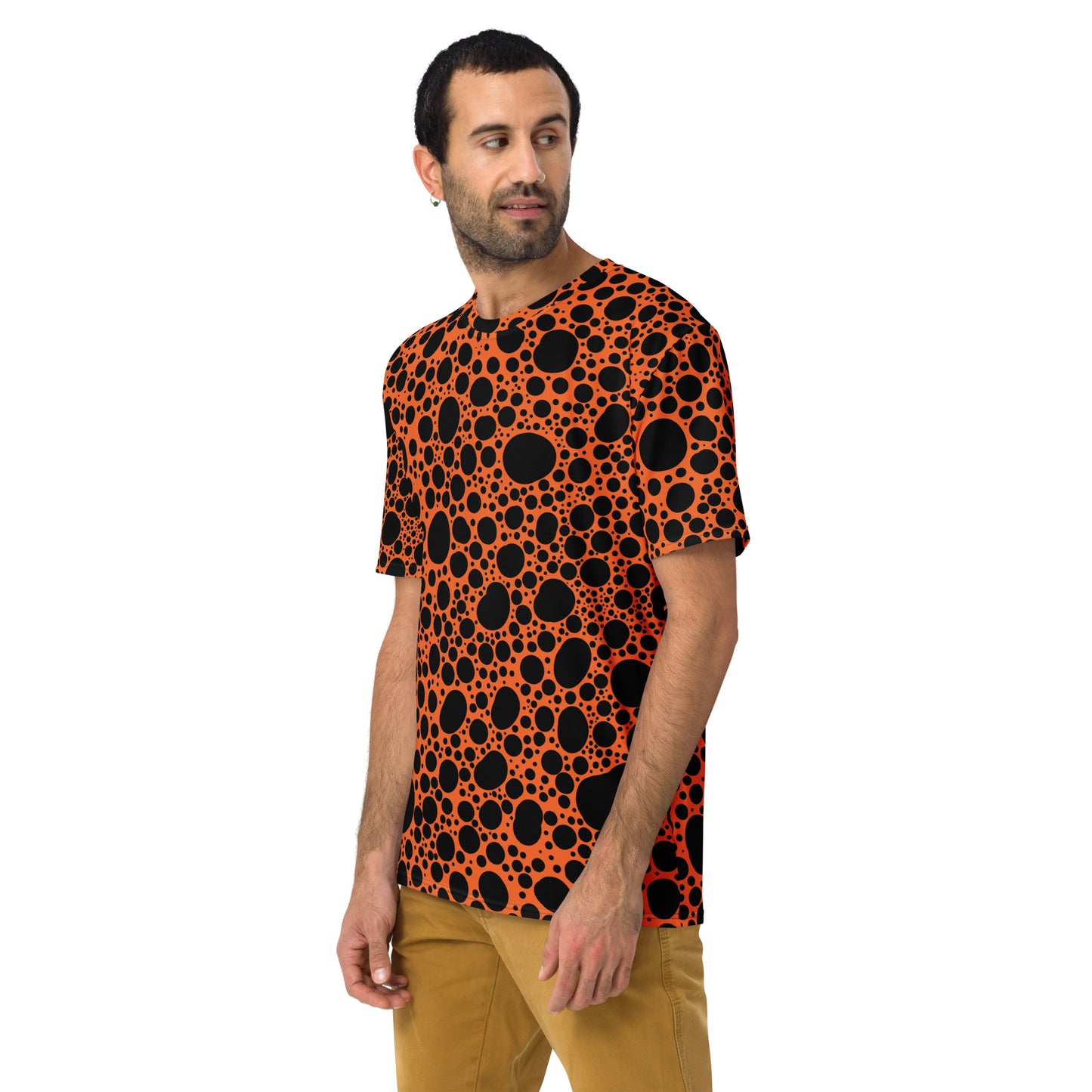 Noir Pointillism on Orange Men's t-shirt