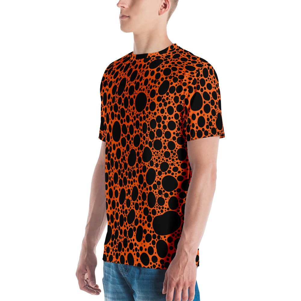 Noir Pointillism on Orange Men's t-shirt