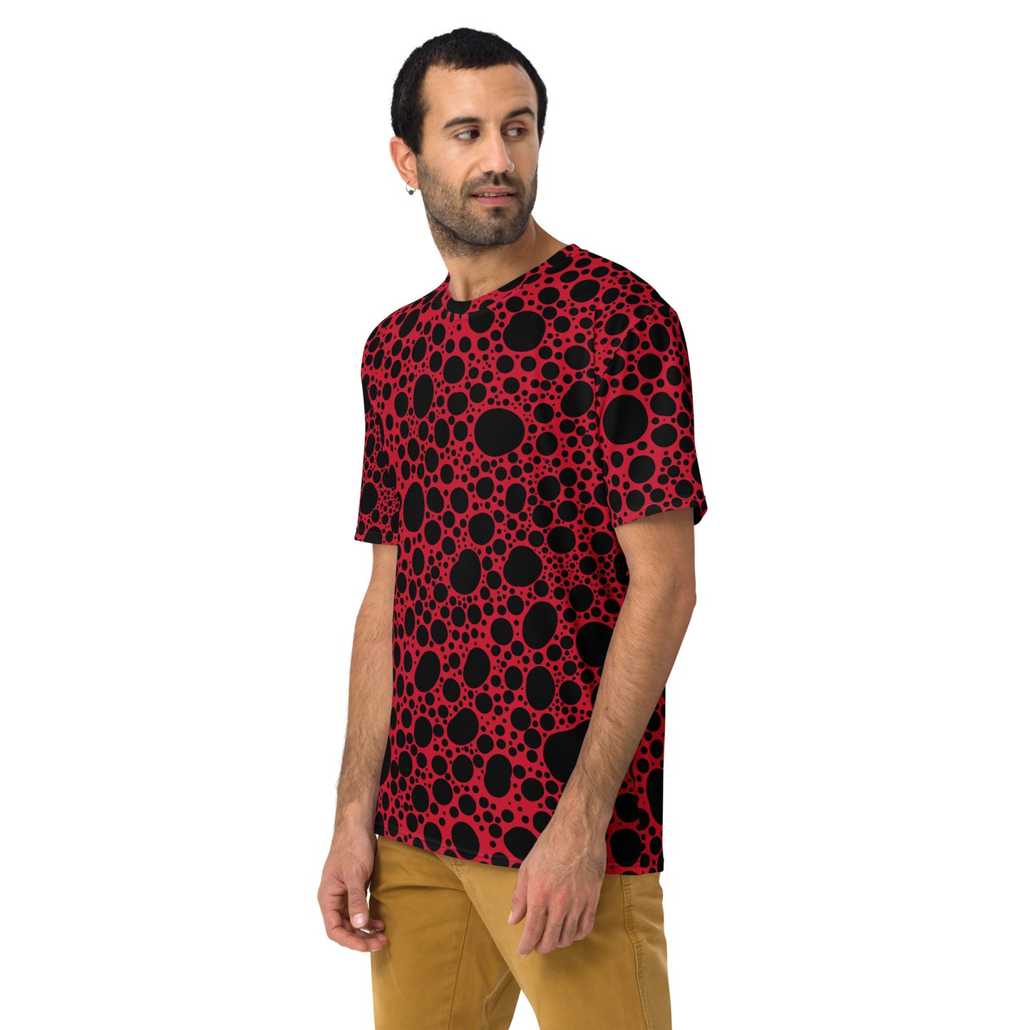 Noir Pointillism on Red Men's t-shirt