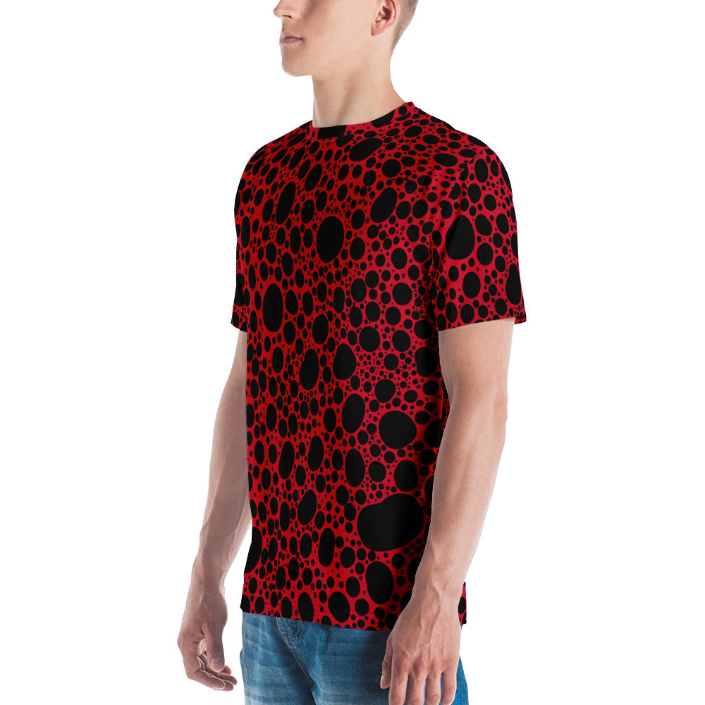 Noir Pointillism on Red Men's t-shirt