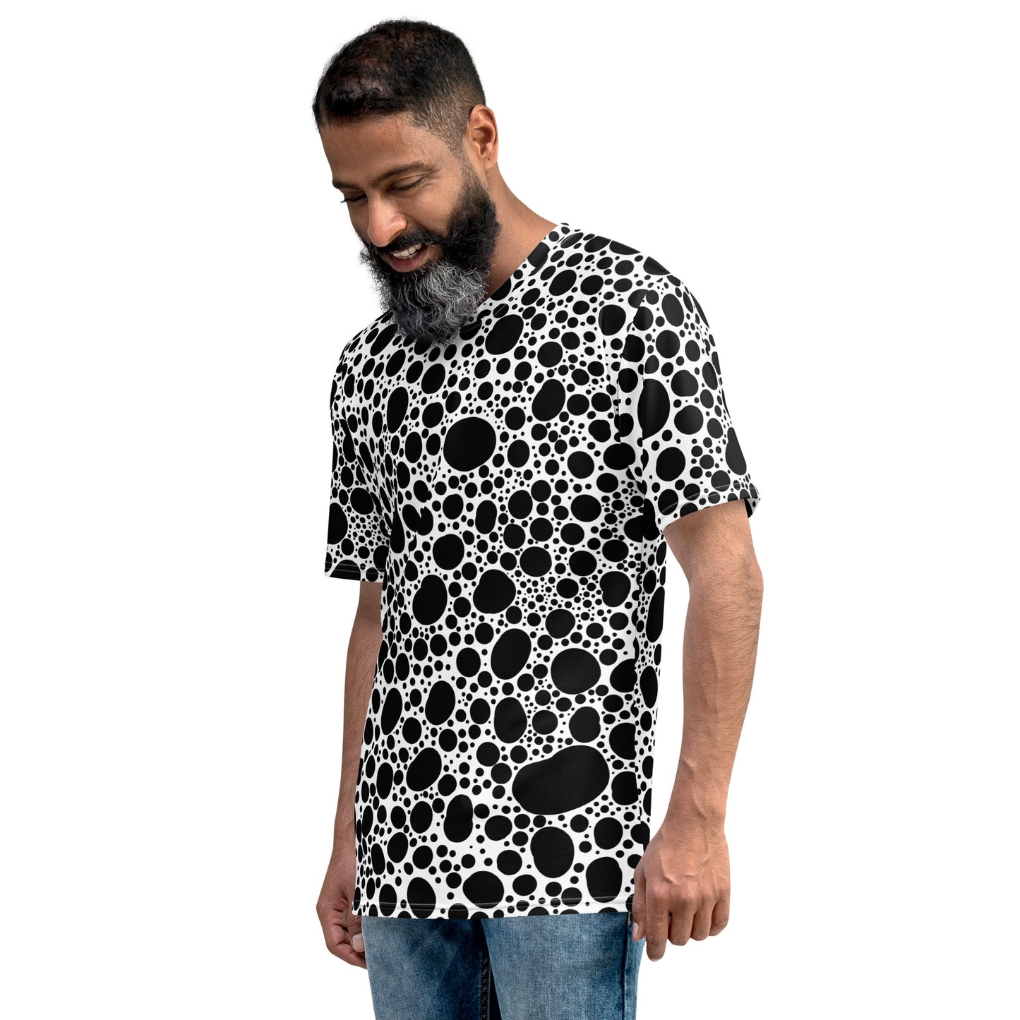 Noir Pointillism on White Men's t-shirt