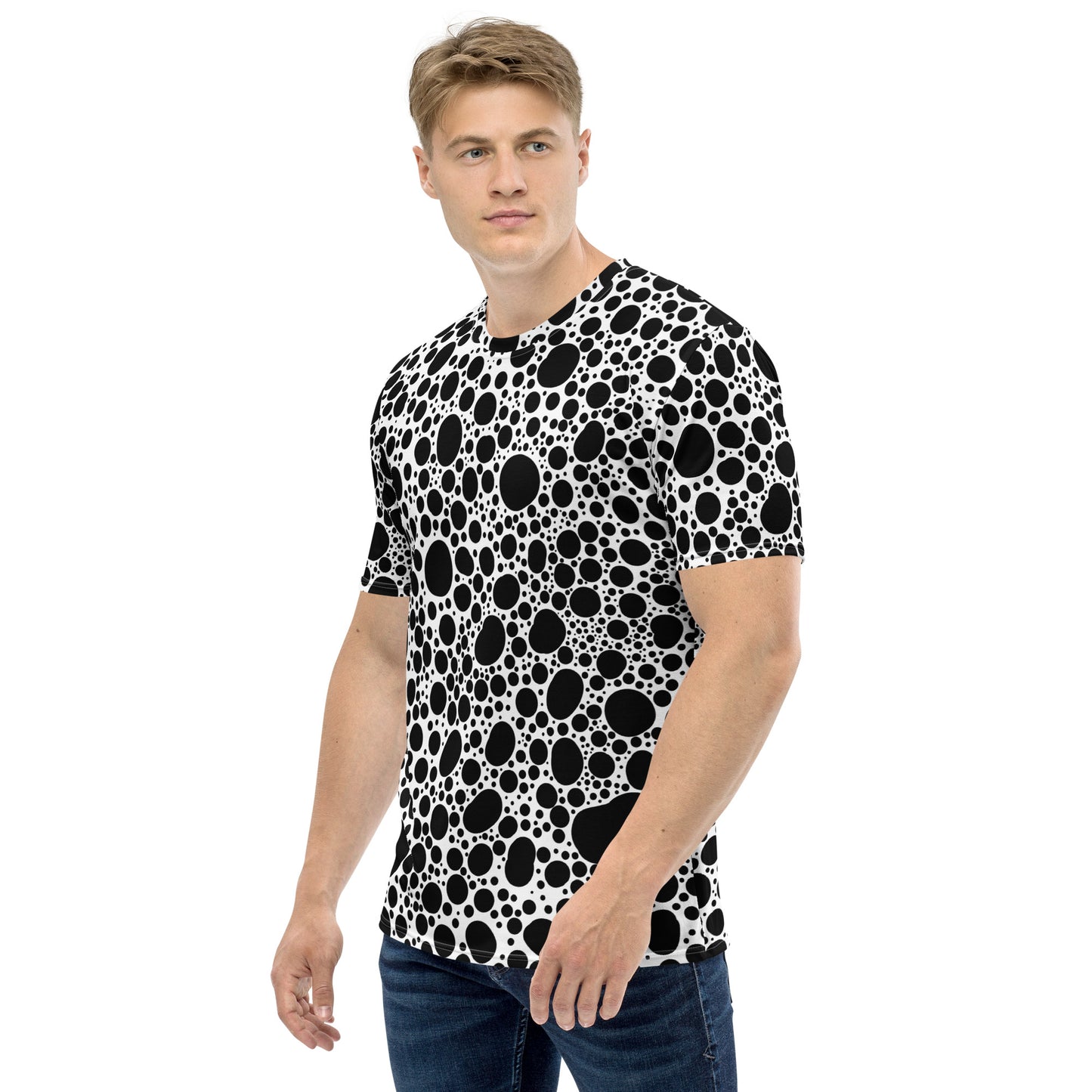 Noir Pointillism on White Men's t-shirt