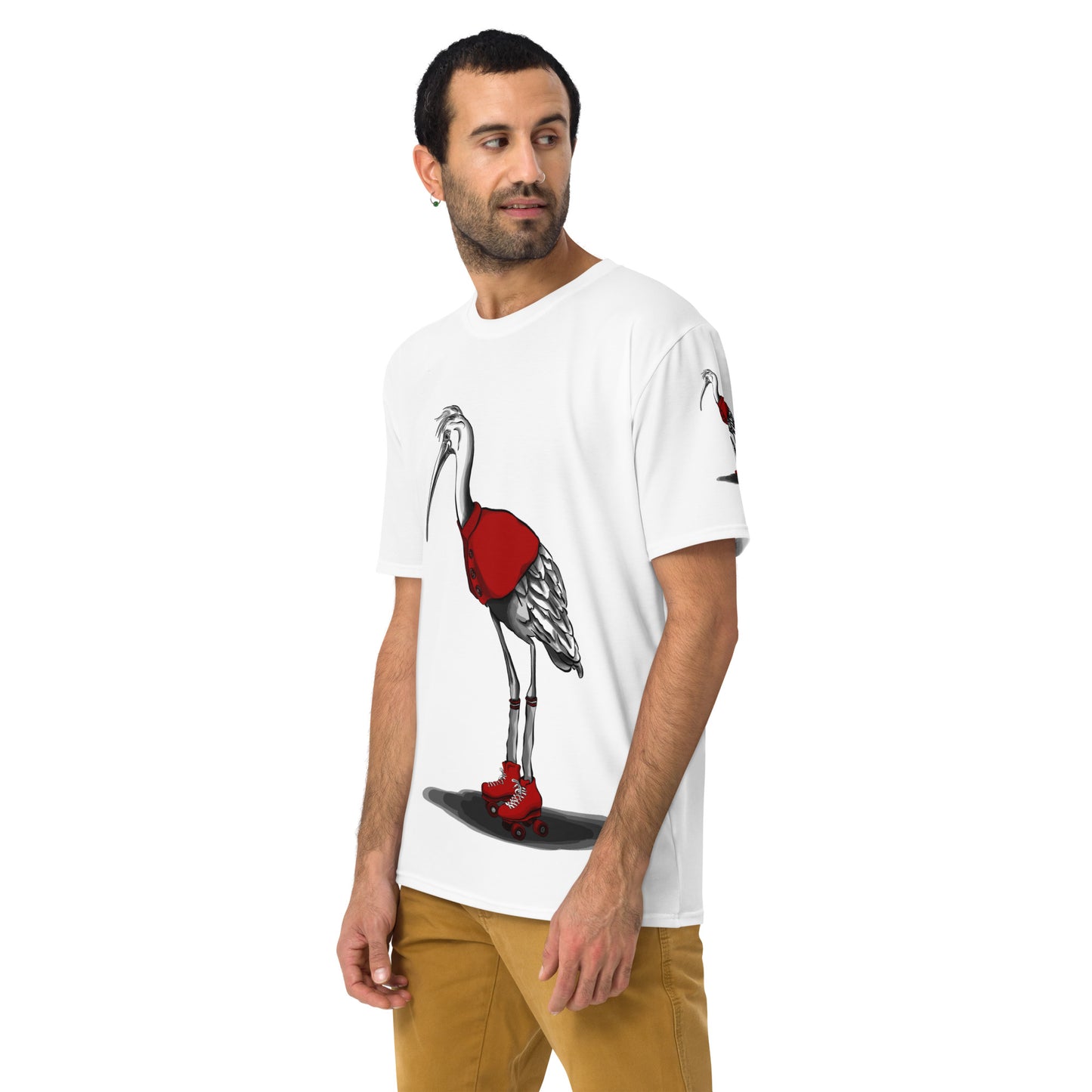 Stork with Roller Skates Men's t-shirt