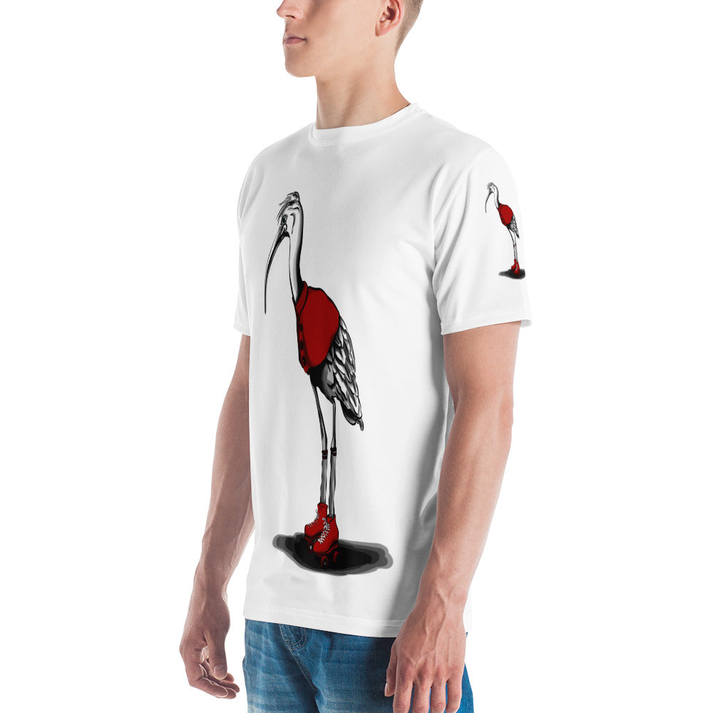 Stork with Roller Skates Men's t-shirt