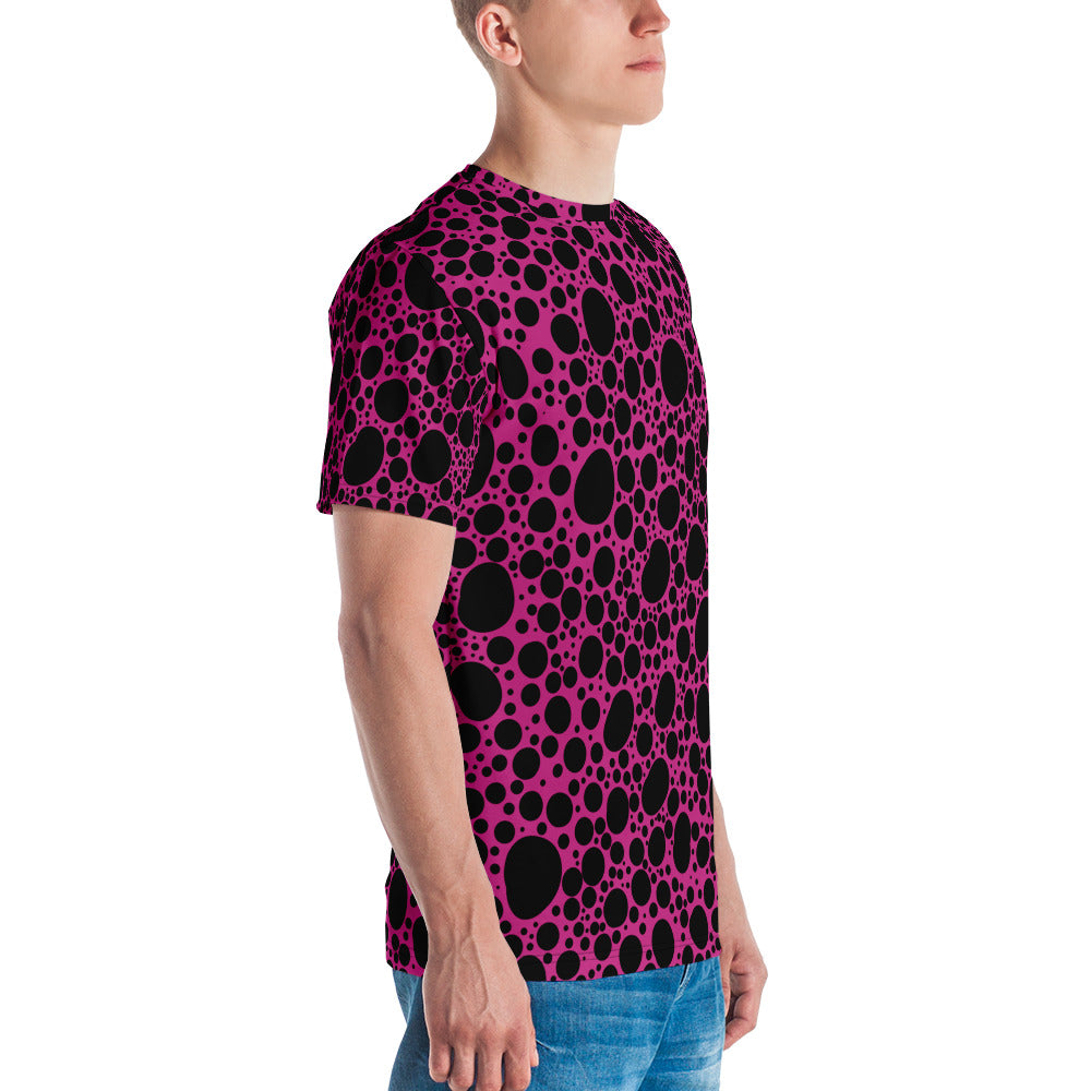 Noir Pointillism on Pink Men's t-shirt