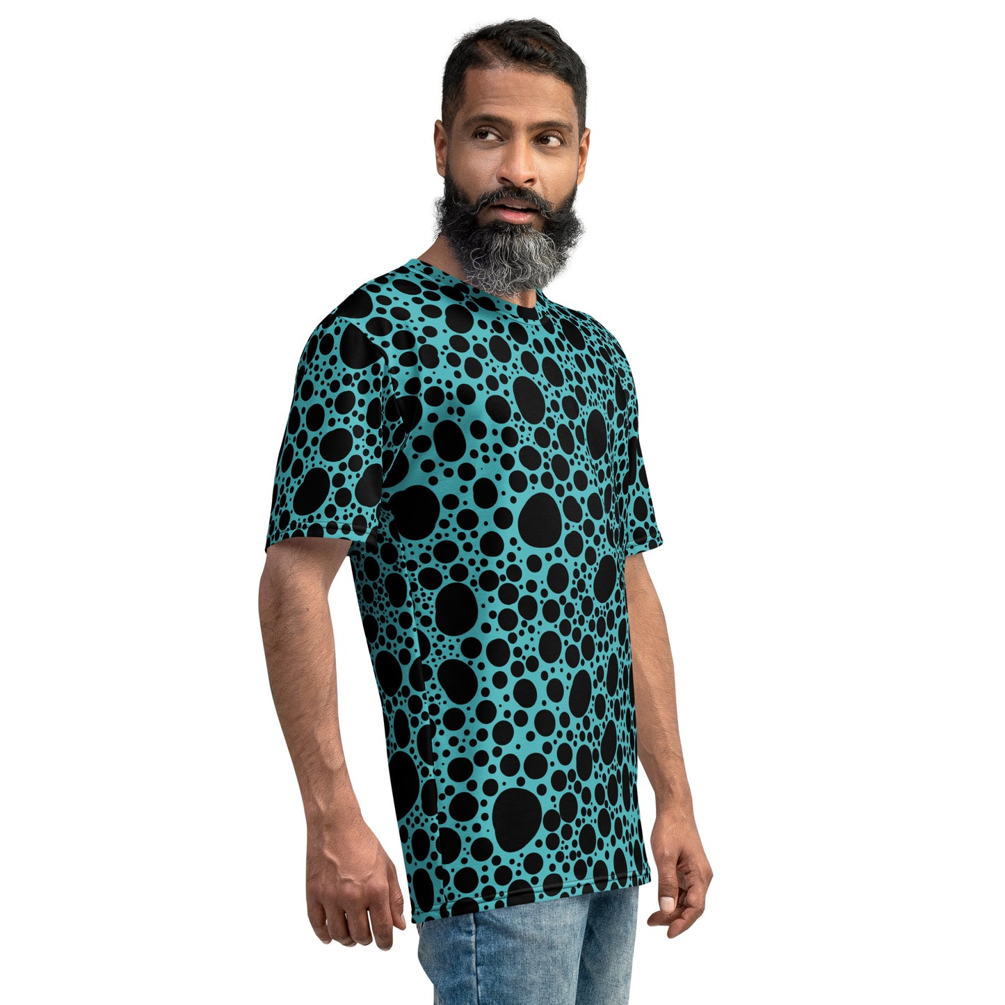 Noir Pointillism on Teal Men's t-shirt