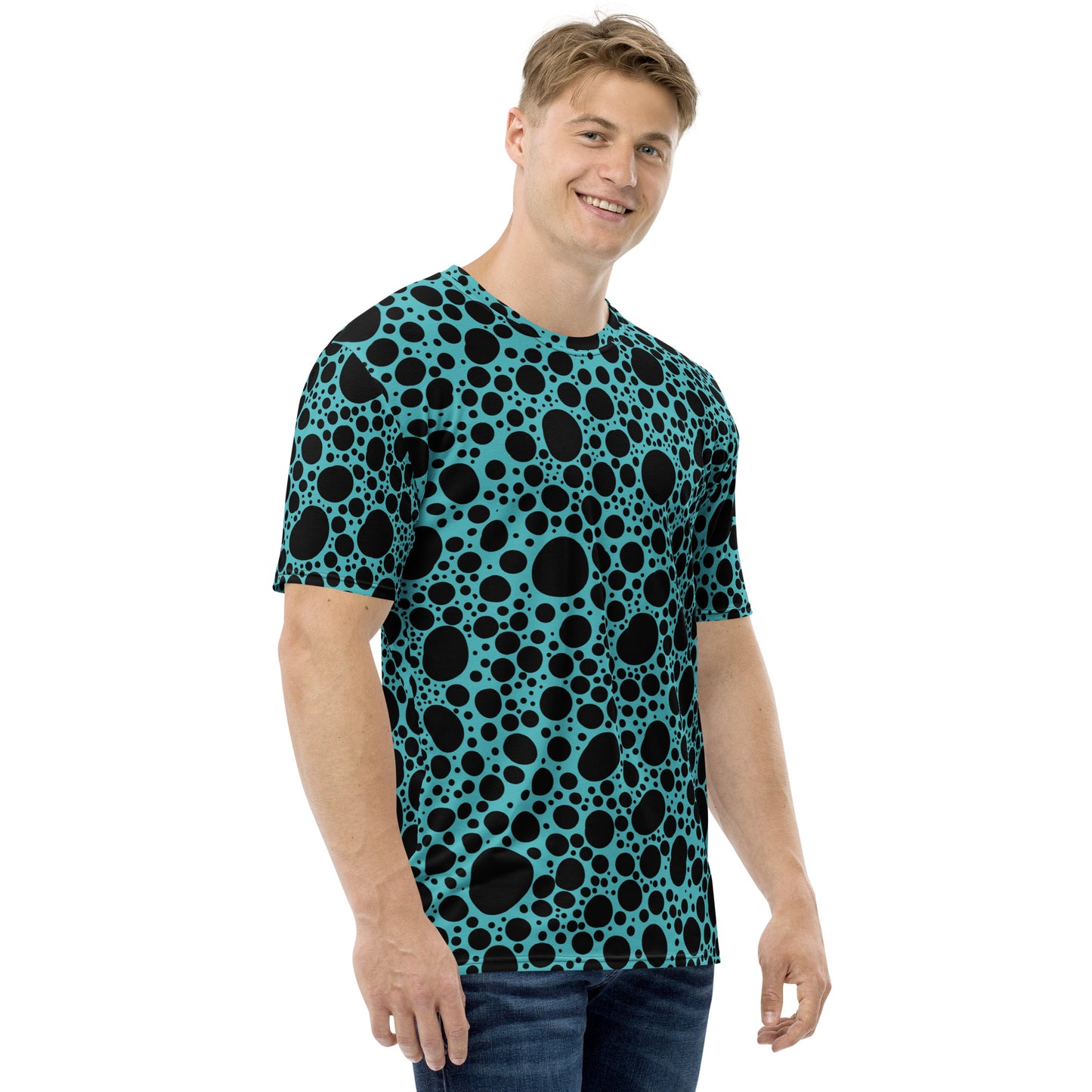 Noir Pointillism on Teal Men's t-shirt