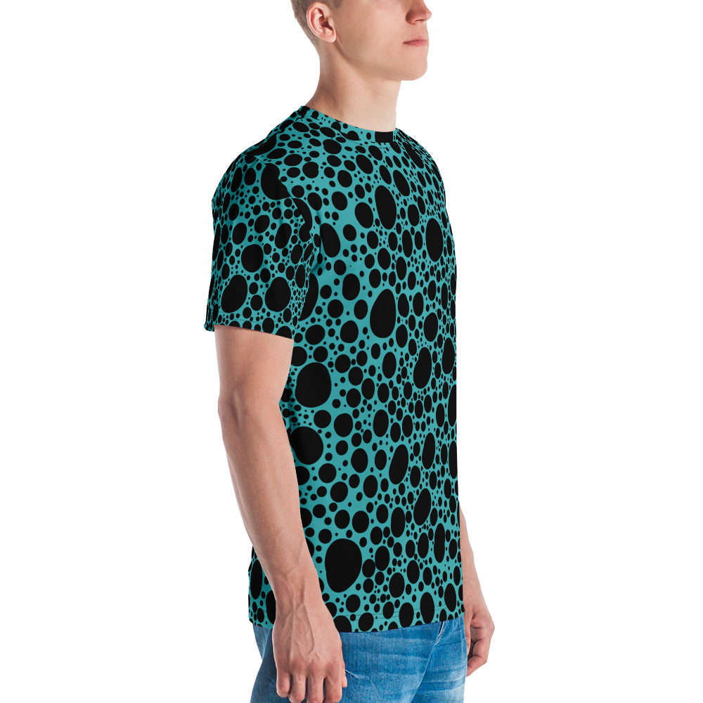 Noir Pointillism on Teal Men's t-shirt