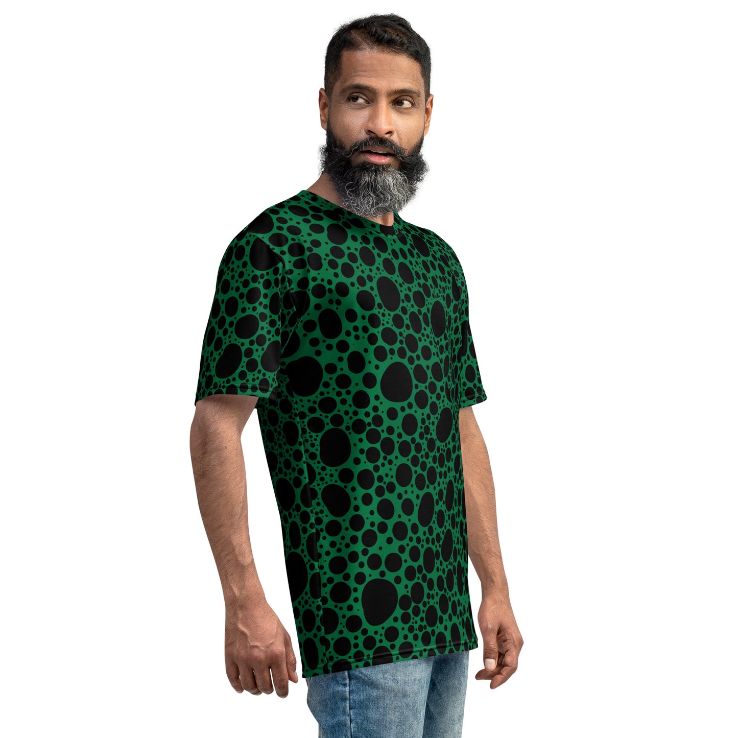 Noir Pointillism on Green Men's t-shirt