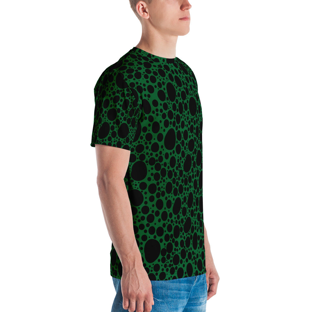 Noir Pointillism on Green Men's t-shirt