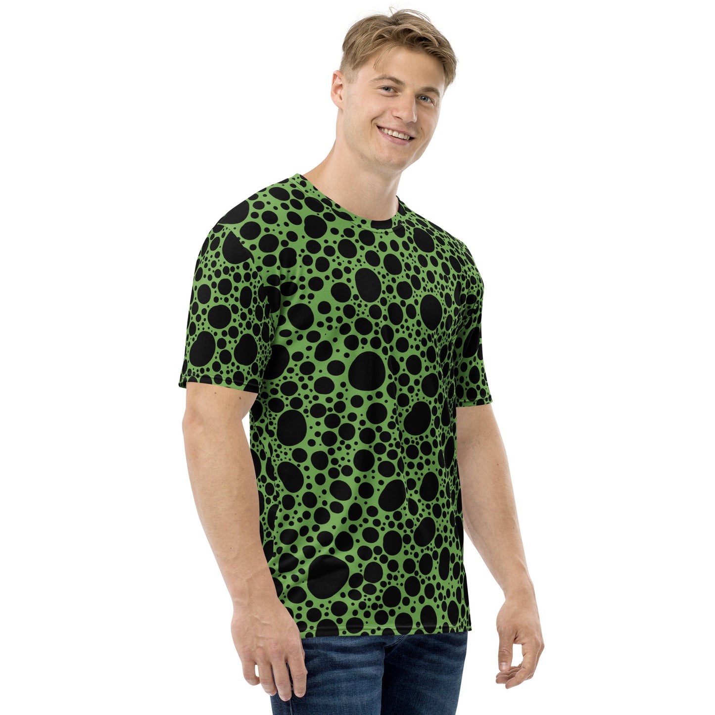 Noir Pointillism on Light Green Men's t-shirt