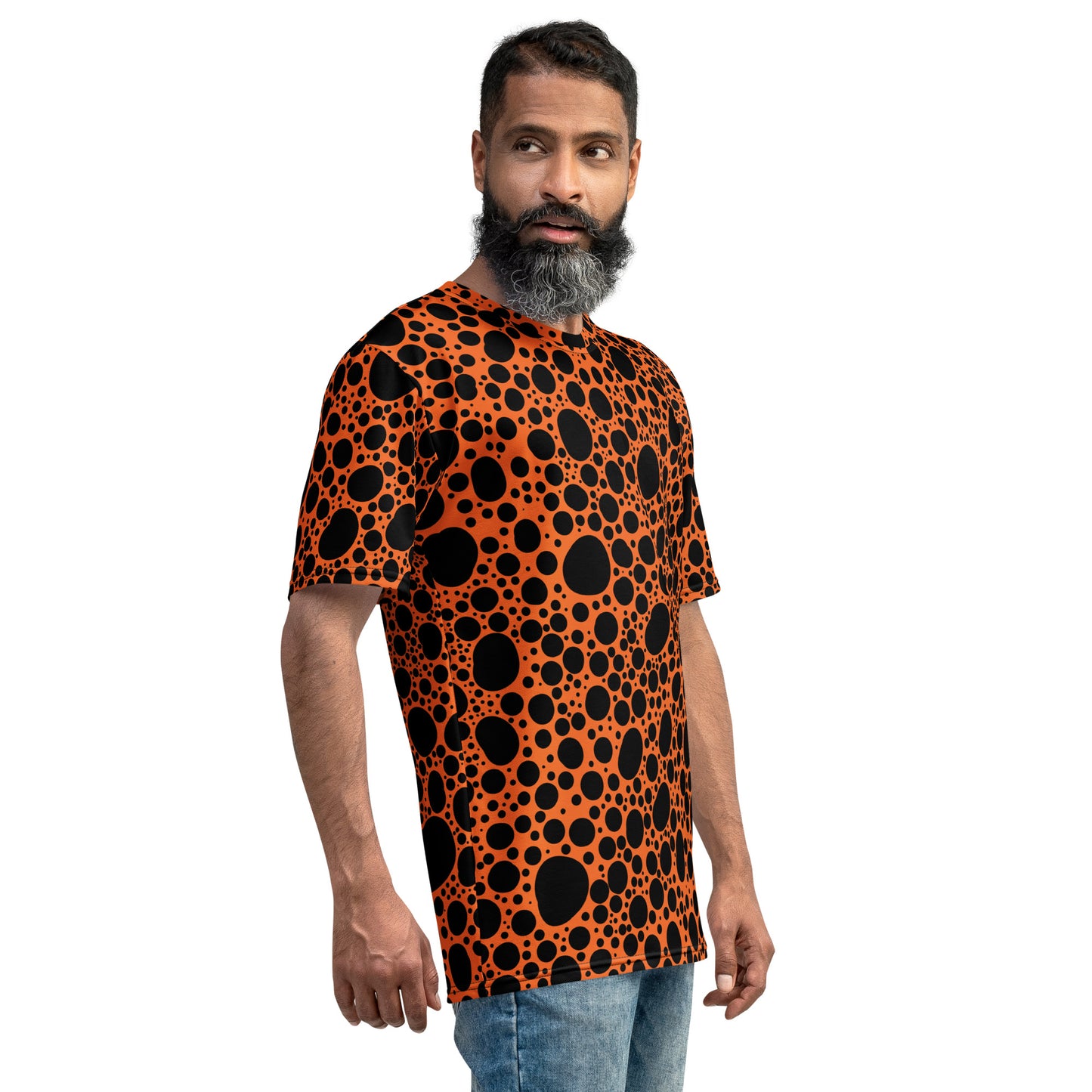 Noir Pointillism on Orange Men's t-shirt