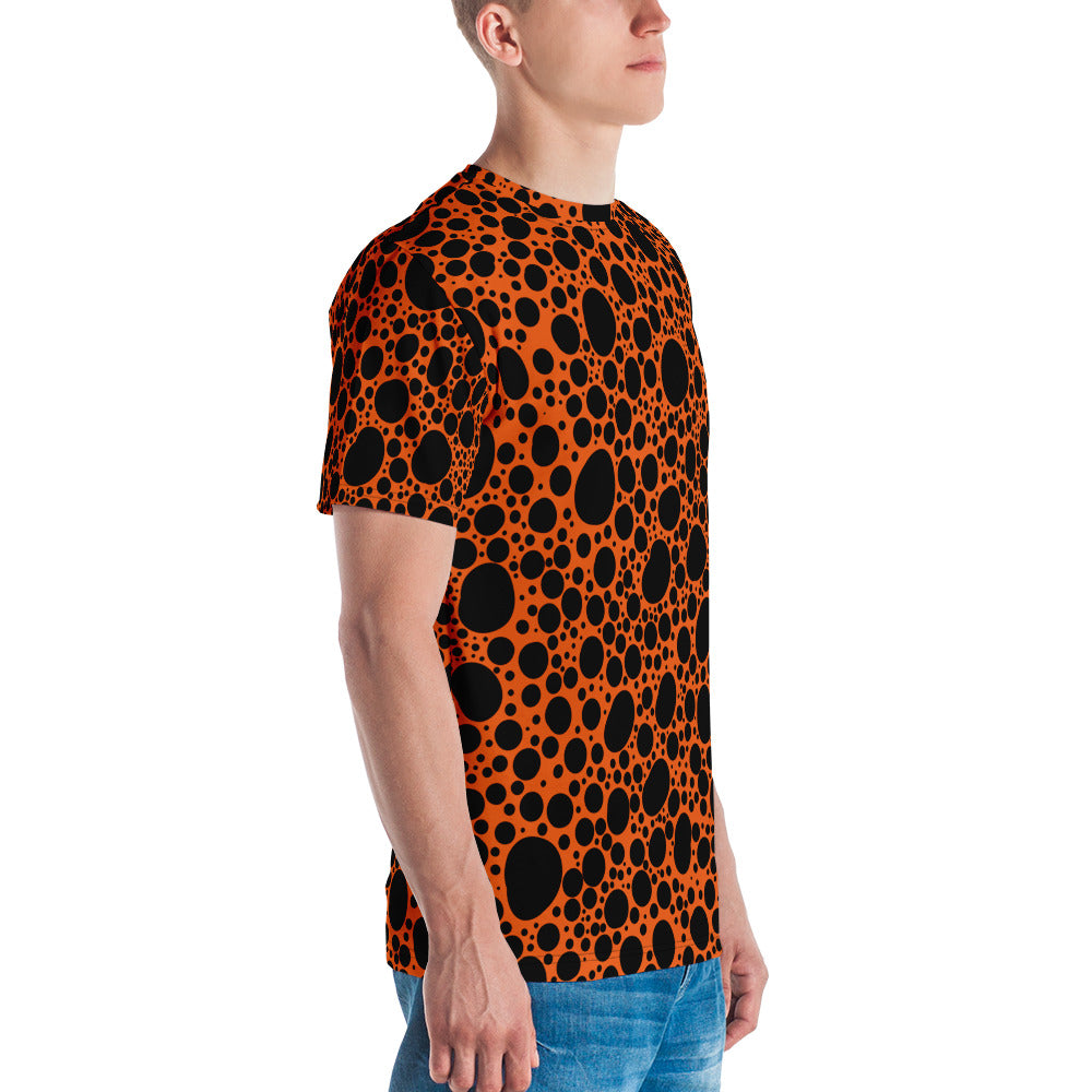 Noir Pointillism on Orange Men's t-shirt