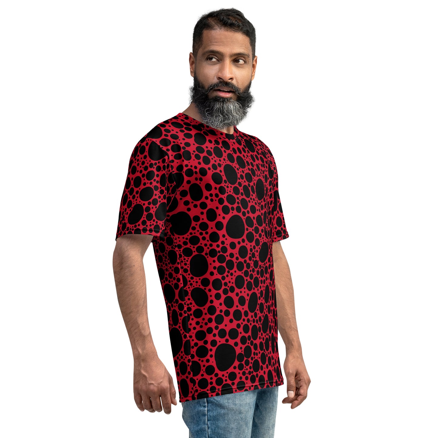 Noir Pointillism on Red Men's t-shirt