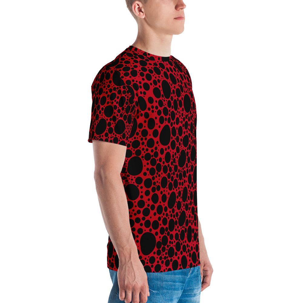 Noir Pointillism on Red Men's t-shirt