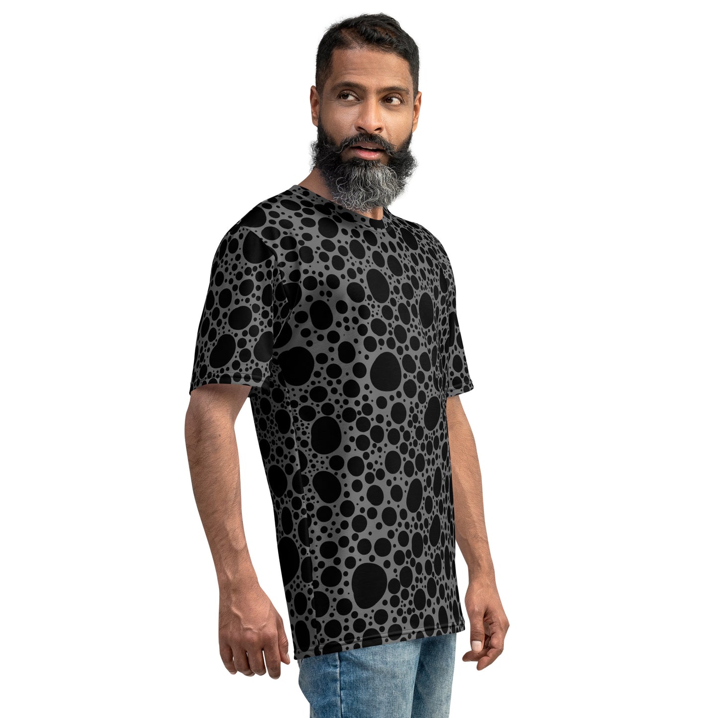 Noir Pointillism on Grey Men's t-shirt