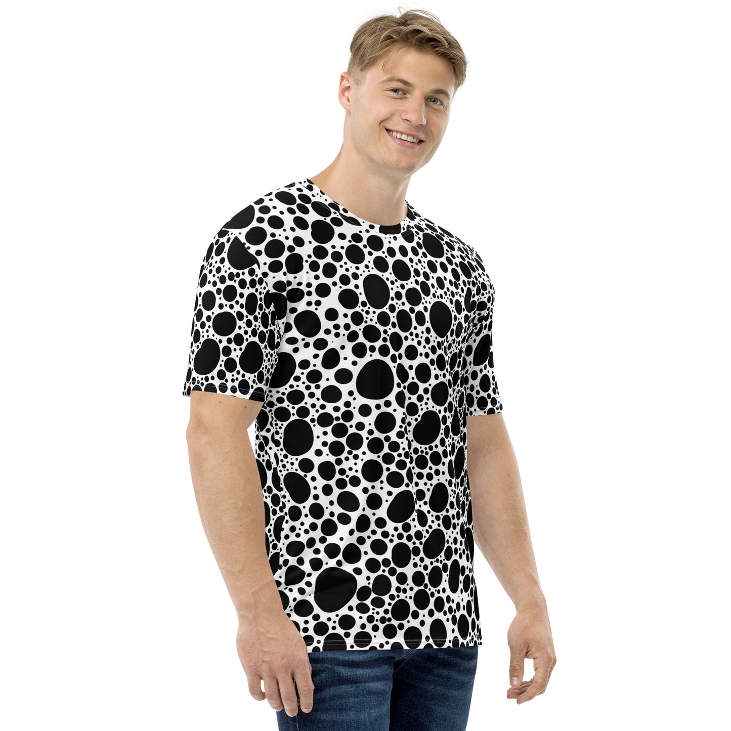 Noir Pointillism on White Men's t-shirt