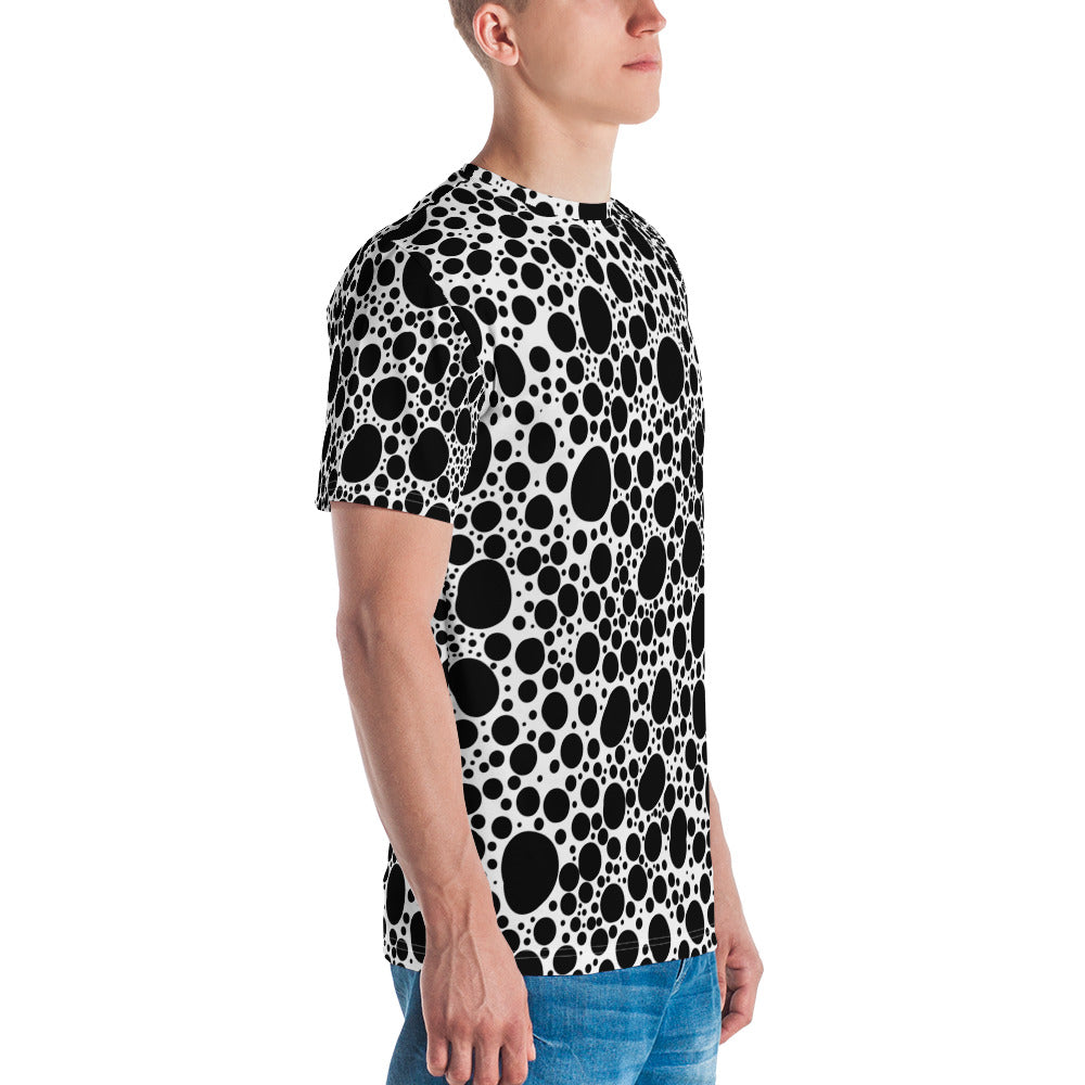 Noir Pointillism on White Men's t-shirt