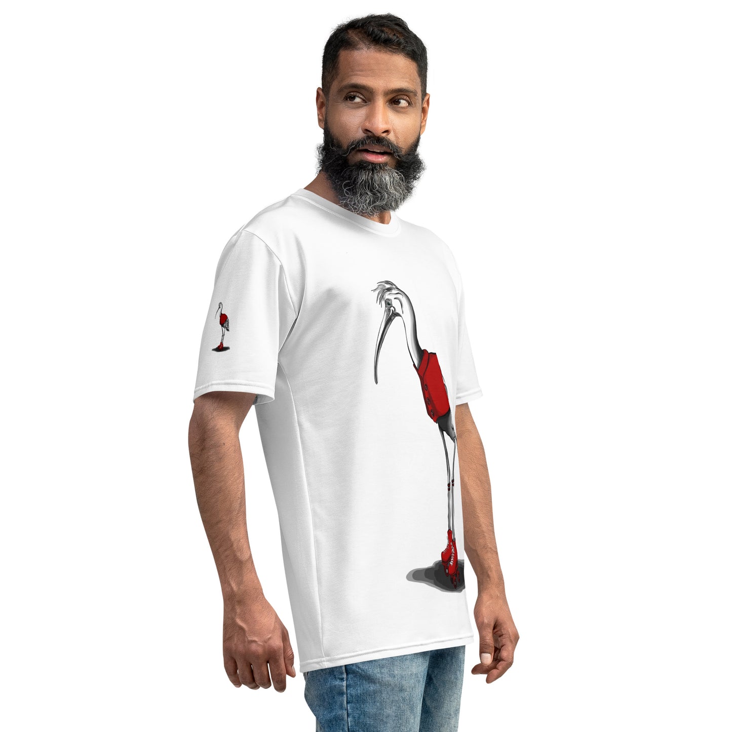 Stork with Roller Skates Men's t-shirt