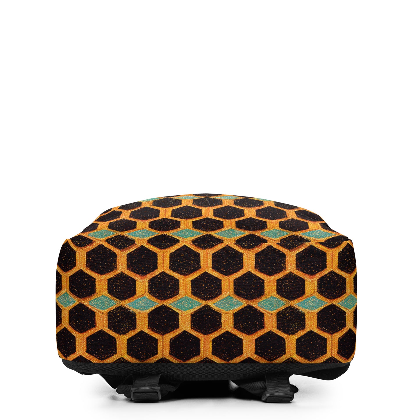 Teal and Gold Bee Bungalow Minimalist Backpack