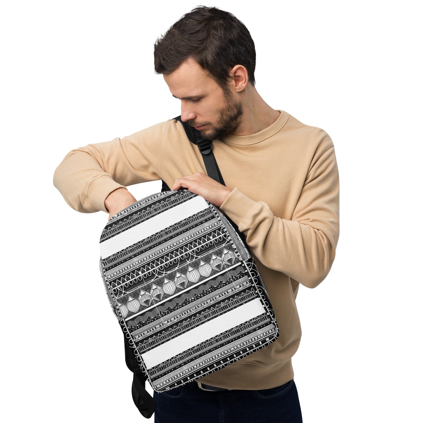 Monochrome Lanterns Minimalist Backpack