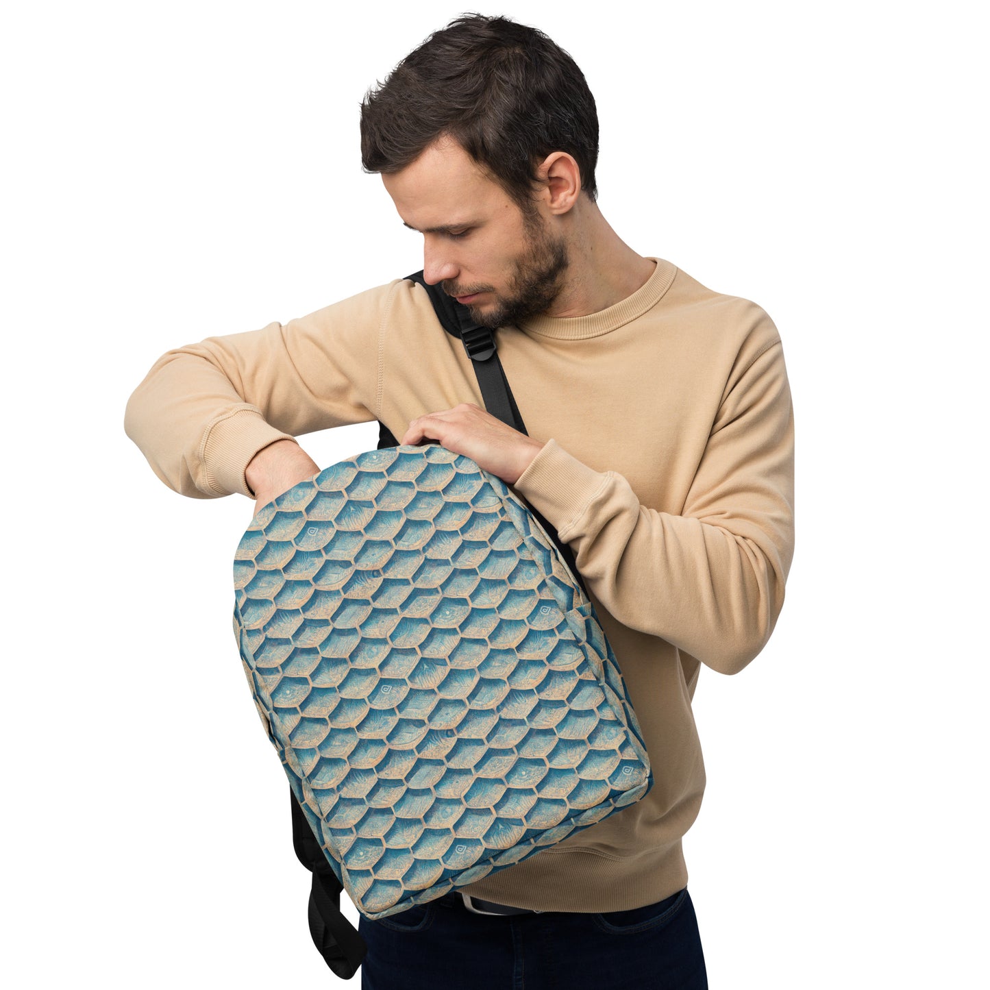 Seafoam Scales Minimalist Backpack