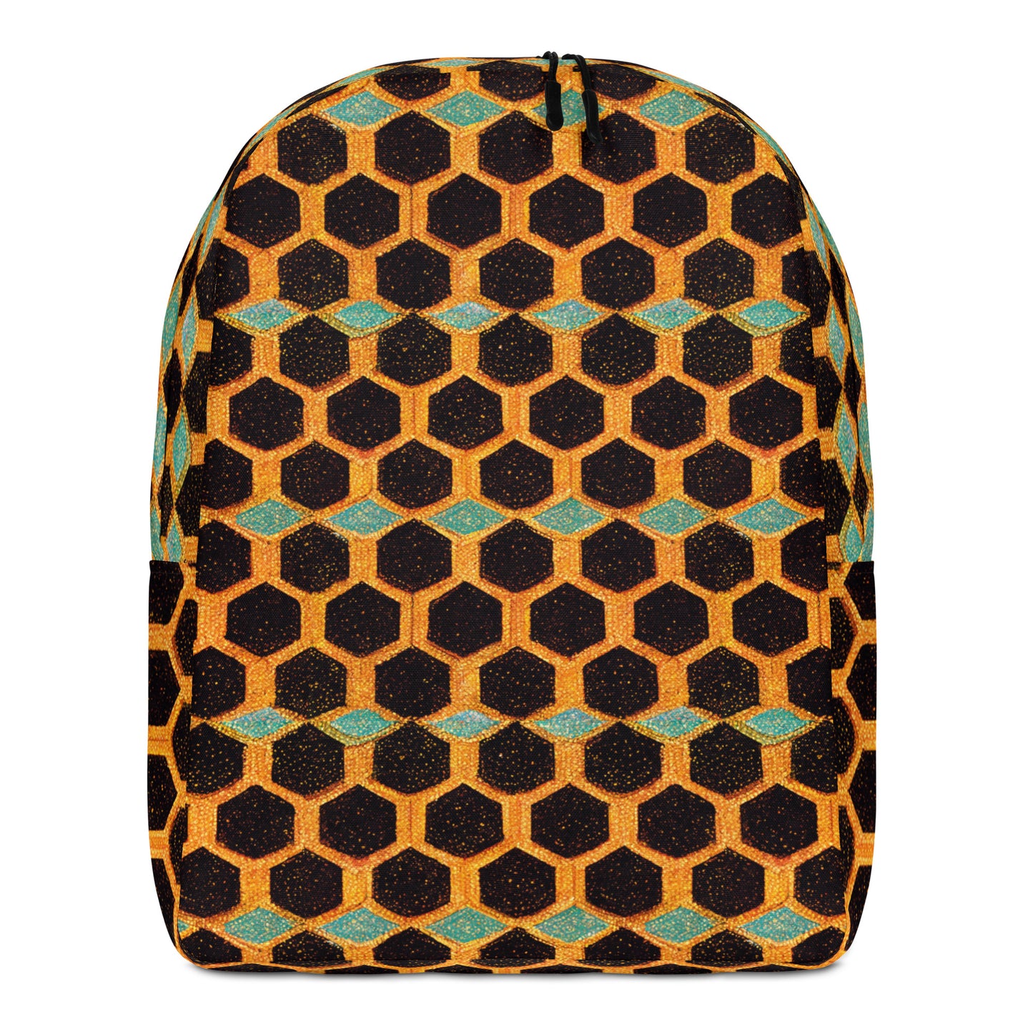 Teal and Gold Bee Bungalow Minimalist Backpack